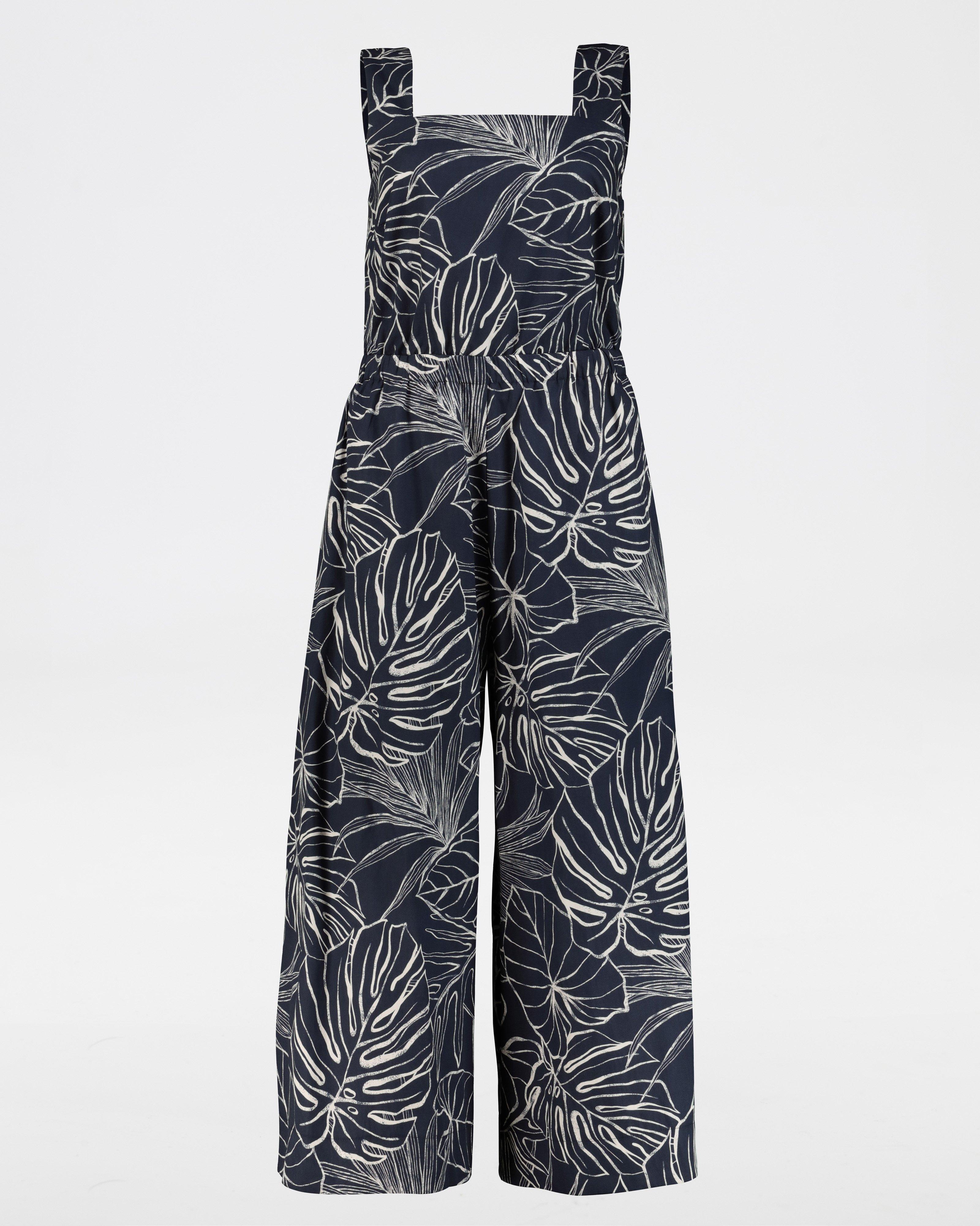 Vanessa Printed Jumpsuit -  navy