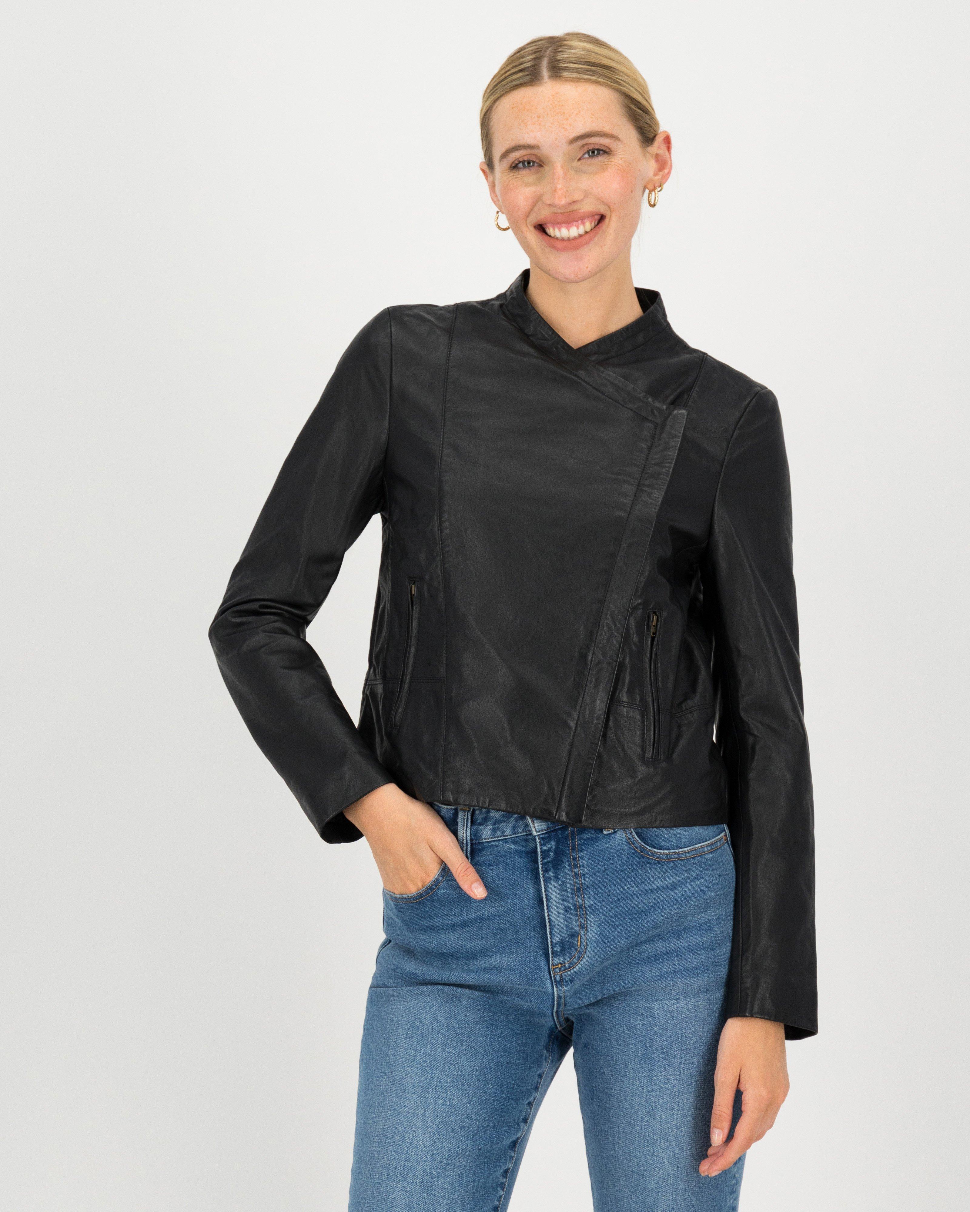 Brinley Leather Jacket -  black