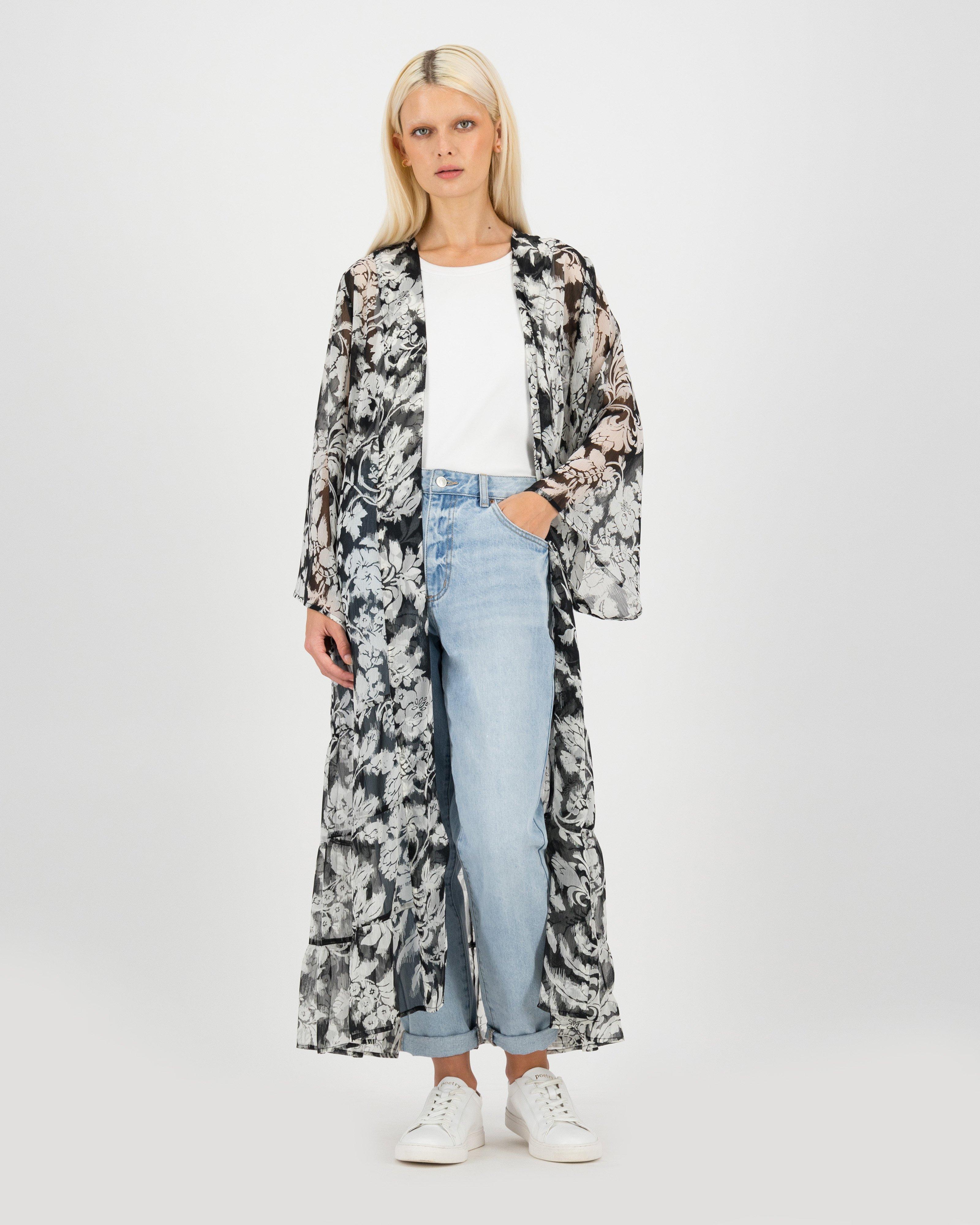 Alexandra Tiered Long Kimono -  milk