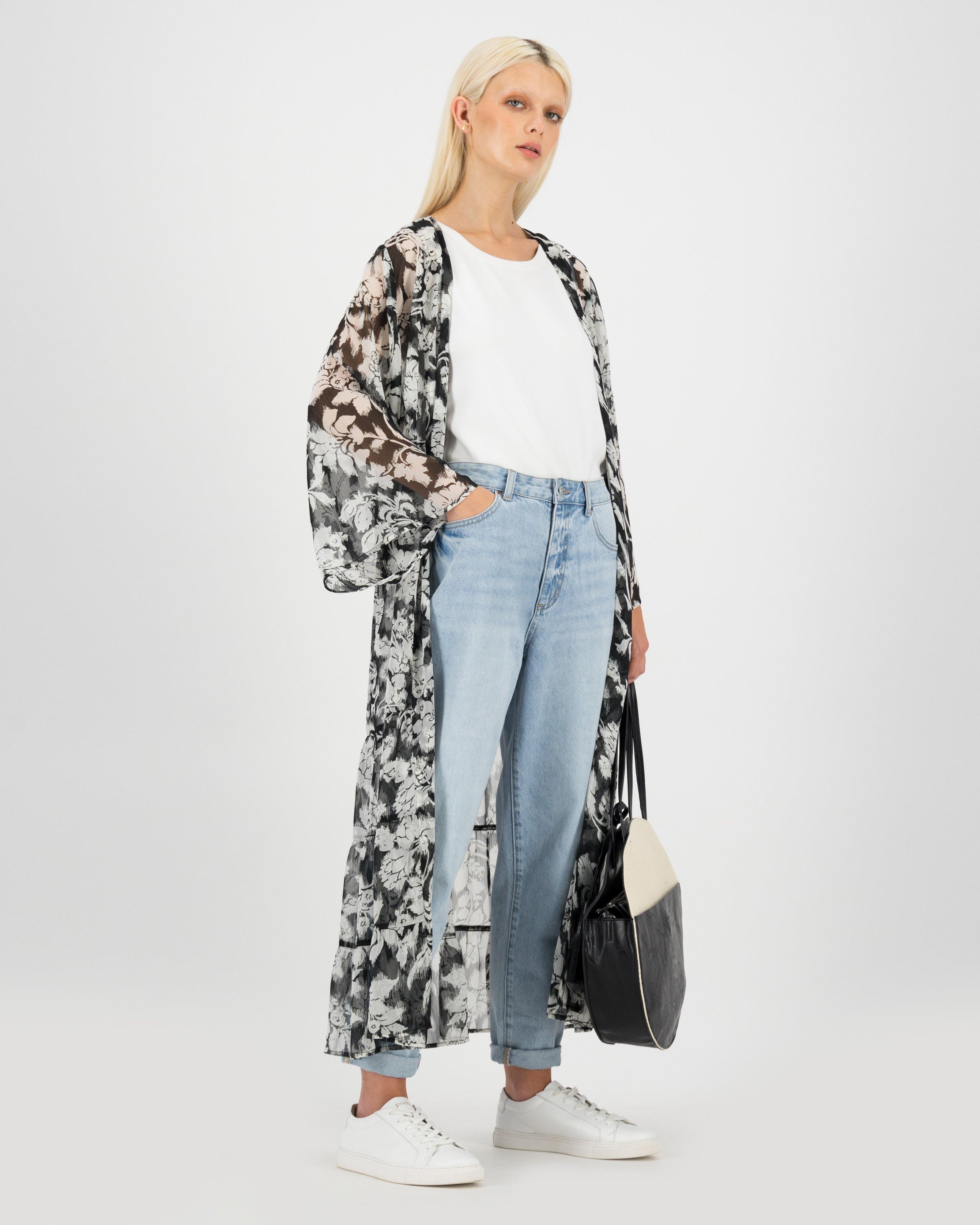 Alexandra Tiered Long Kimono -  milk