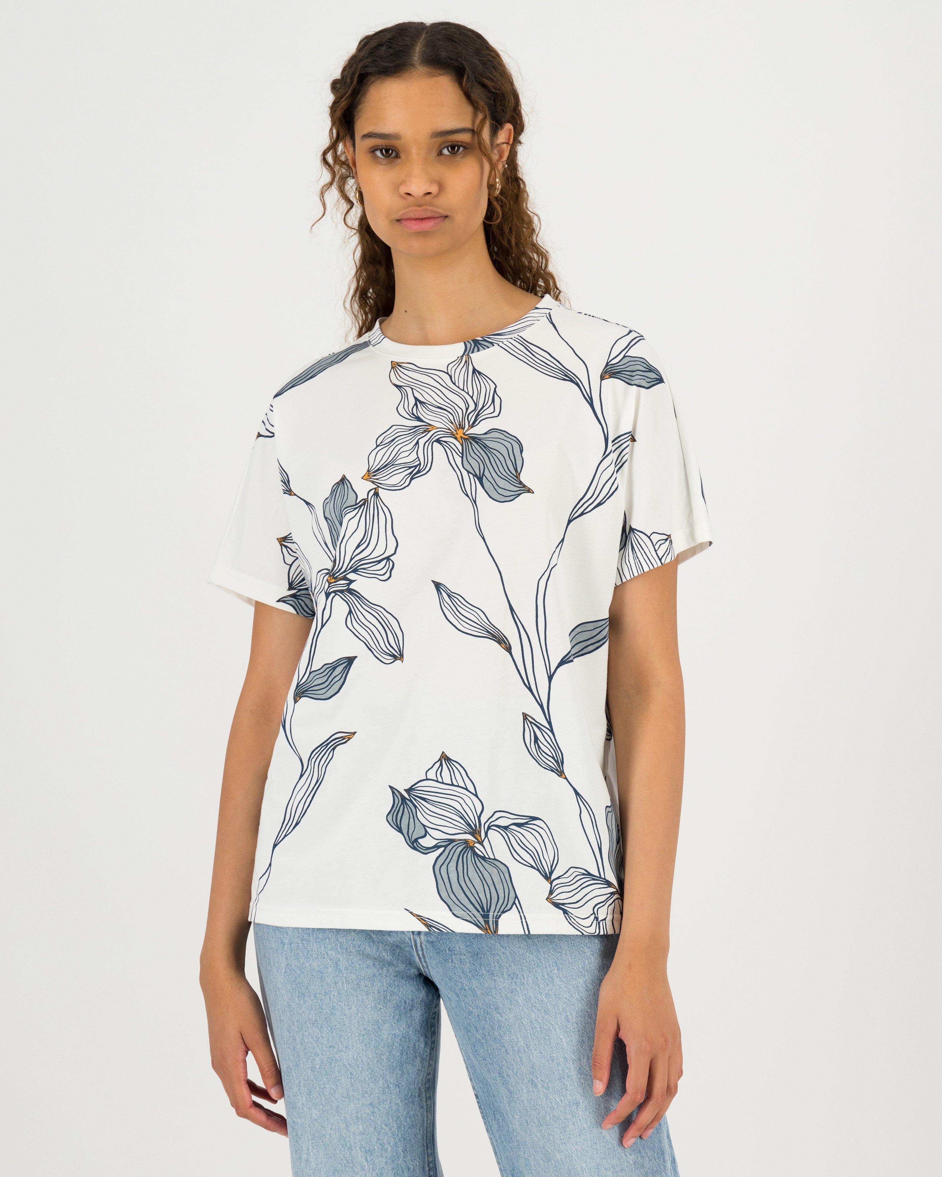 Elena Floral Printed T-Shirt -  milk