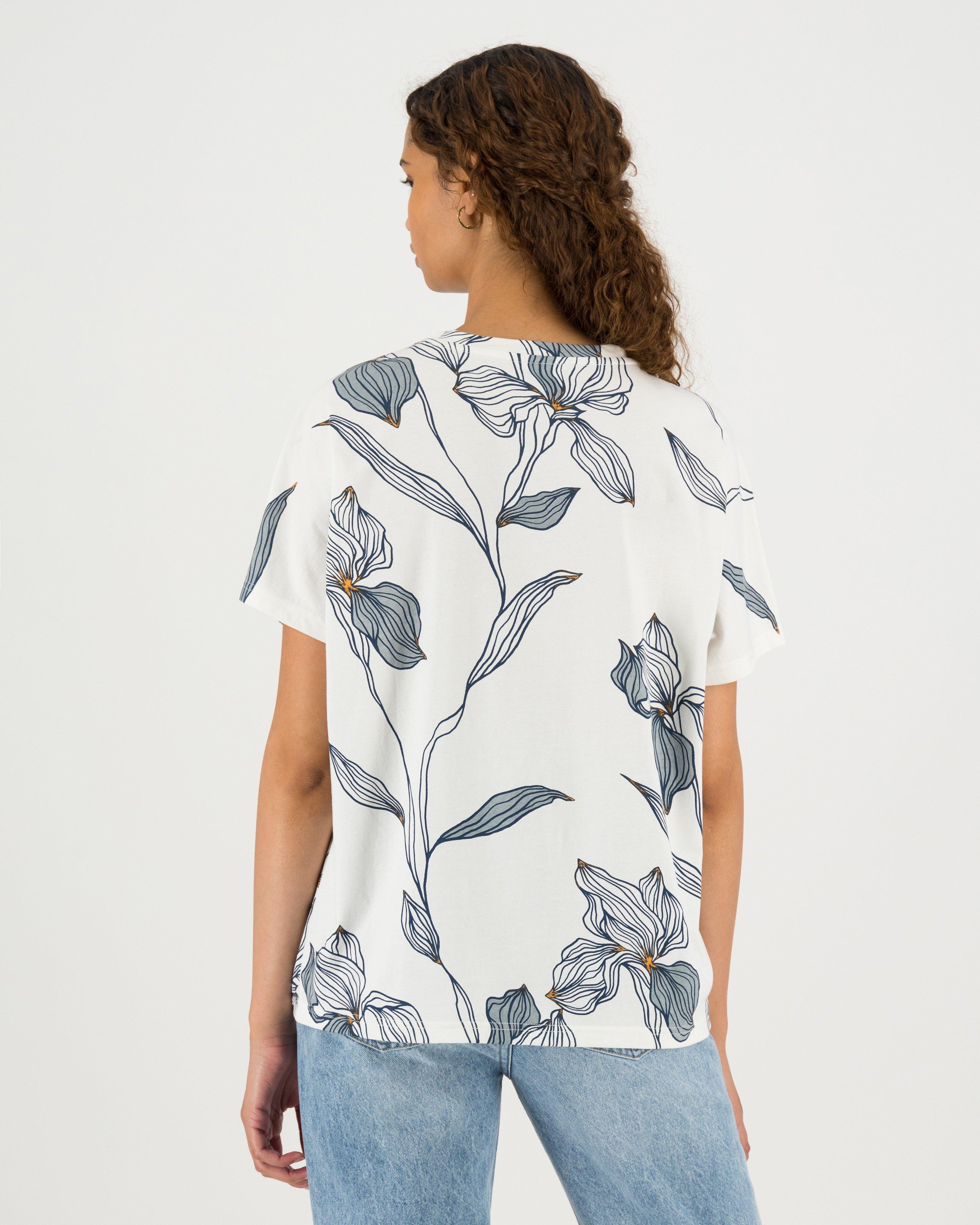 Elena Floral Printed T-Shirt -  milk