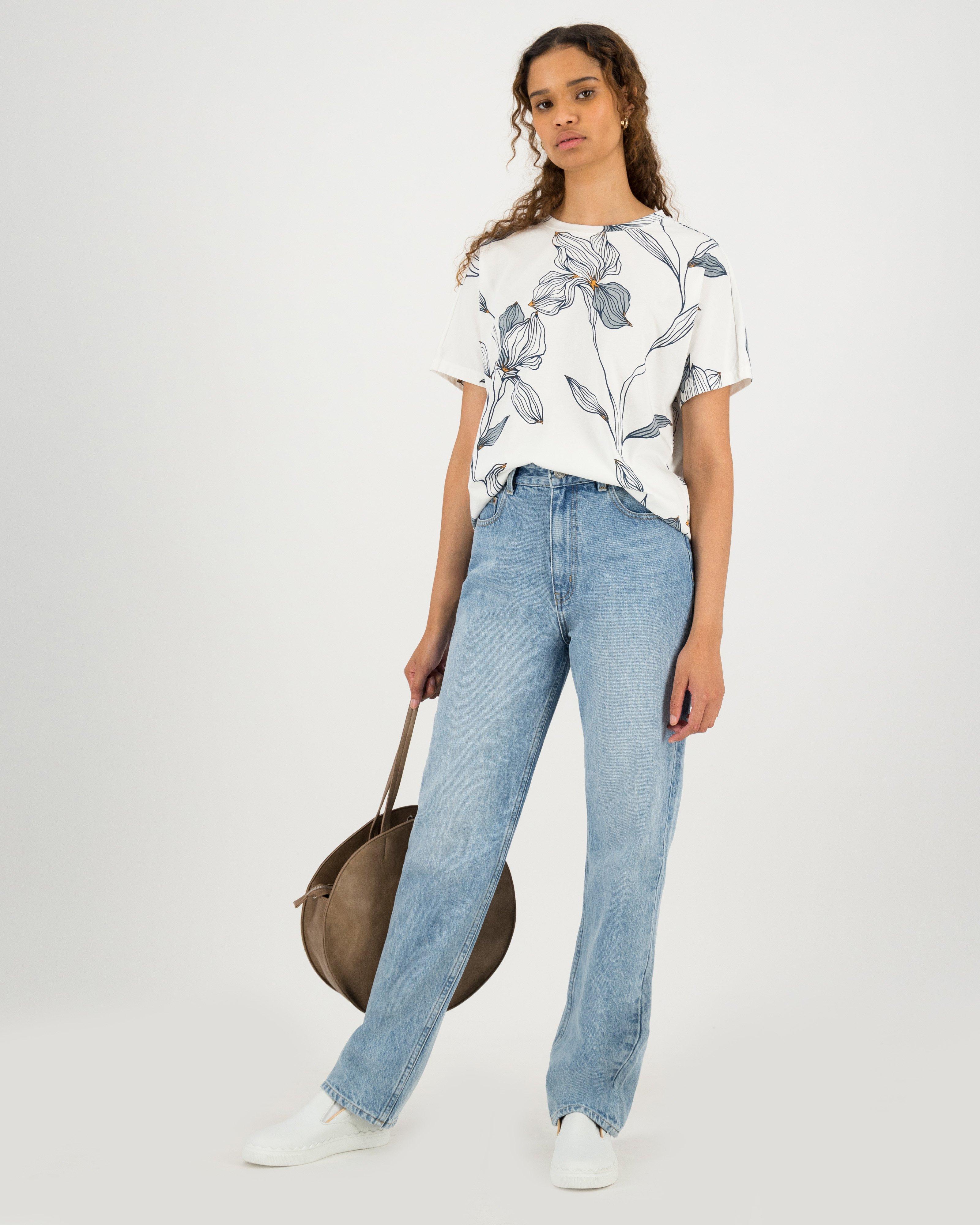 Elena Floral Printed T-Shirt -  milk