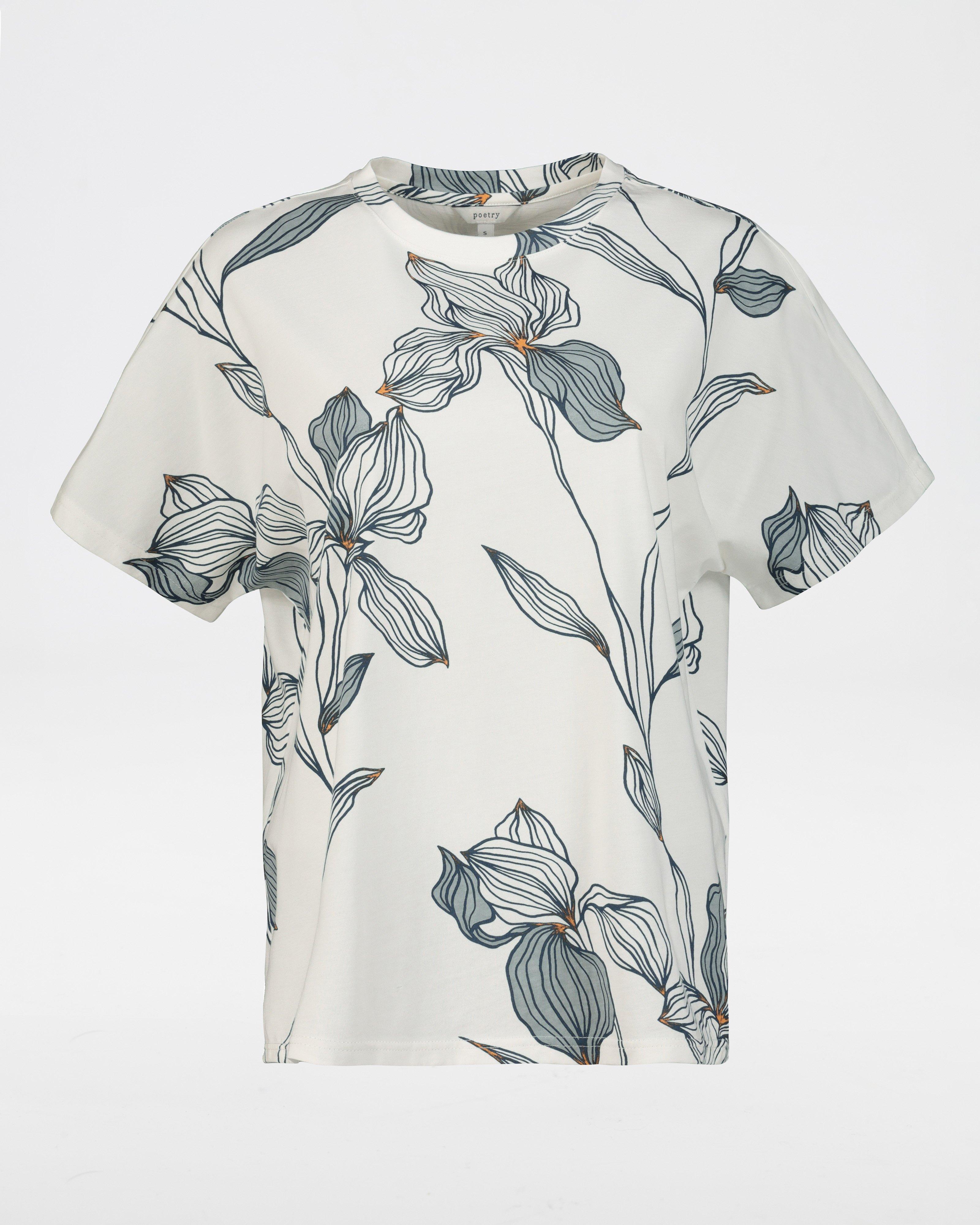 Elena Floral Printed T-Shirt -  milk