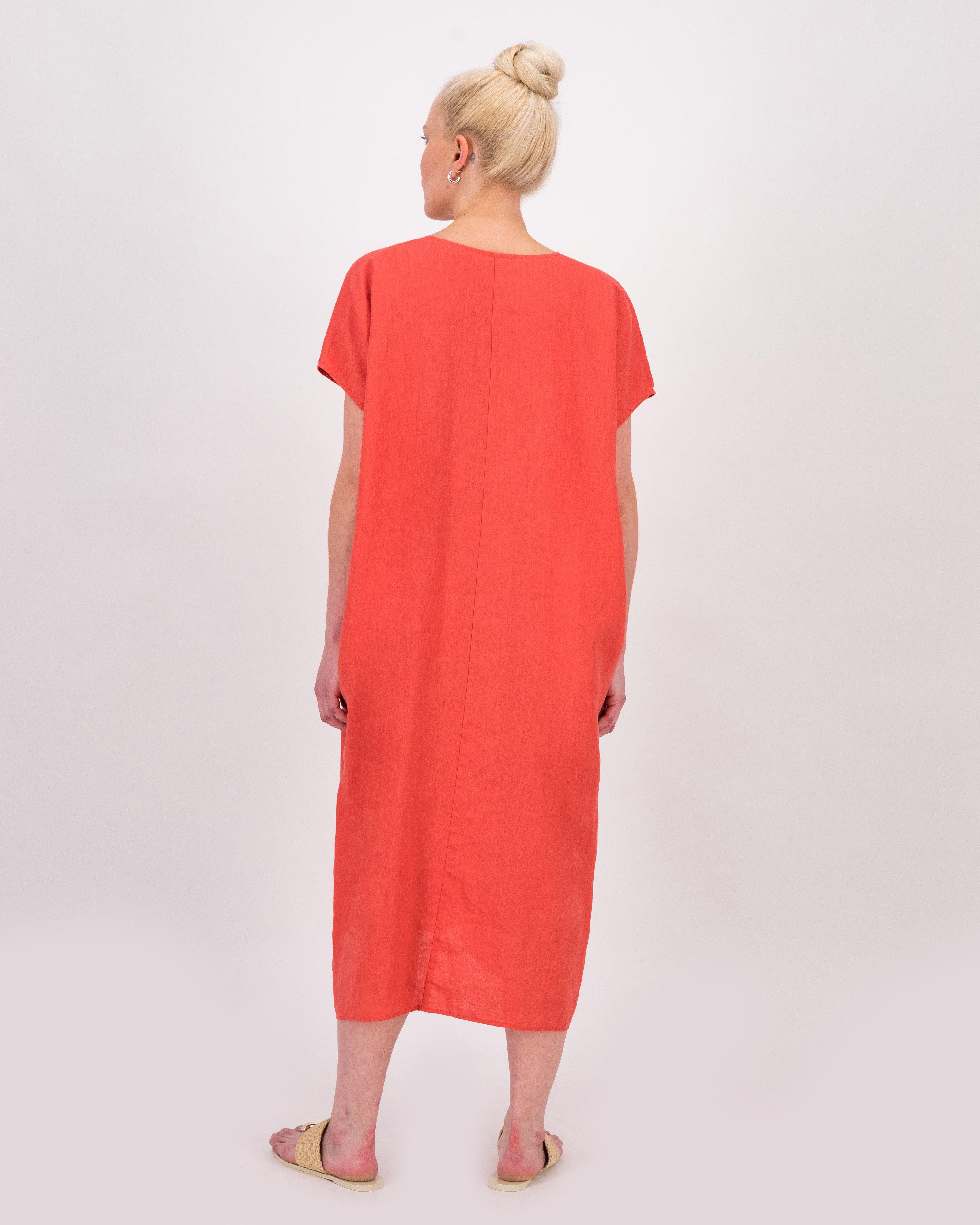 Edith Long Kaftan -  coral