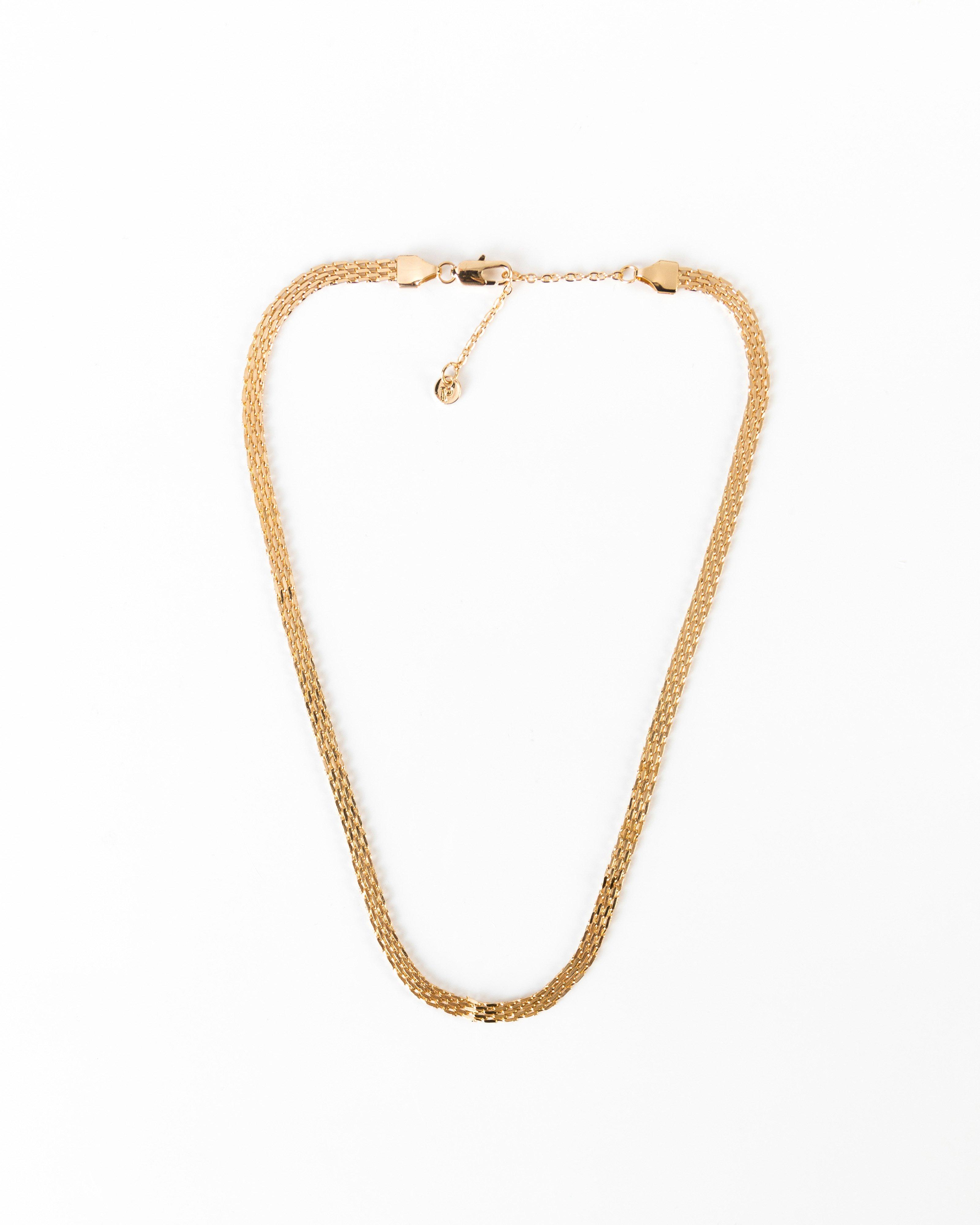 Mesh Chain Necklace -  gold