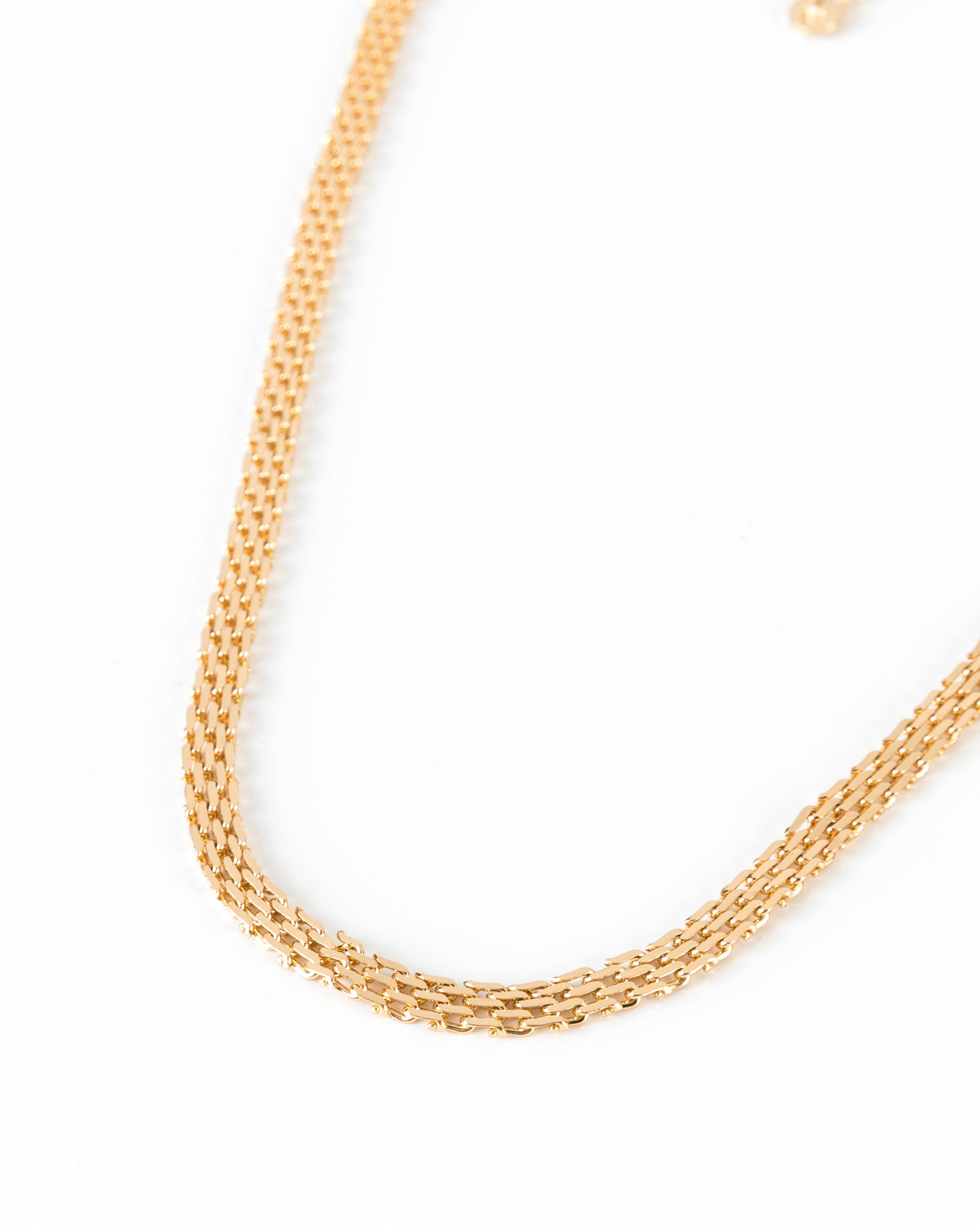 Mesh Chain Necklace -  gold