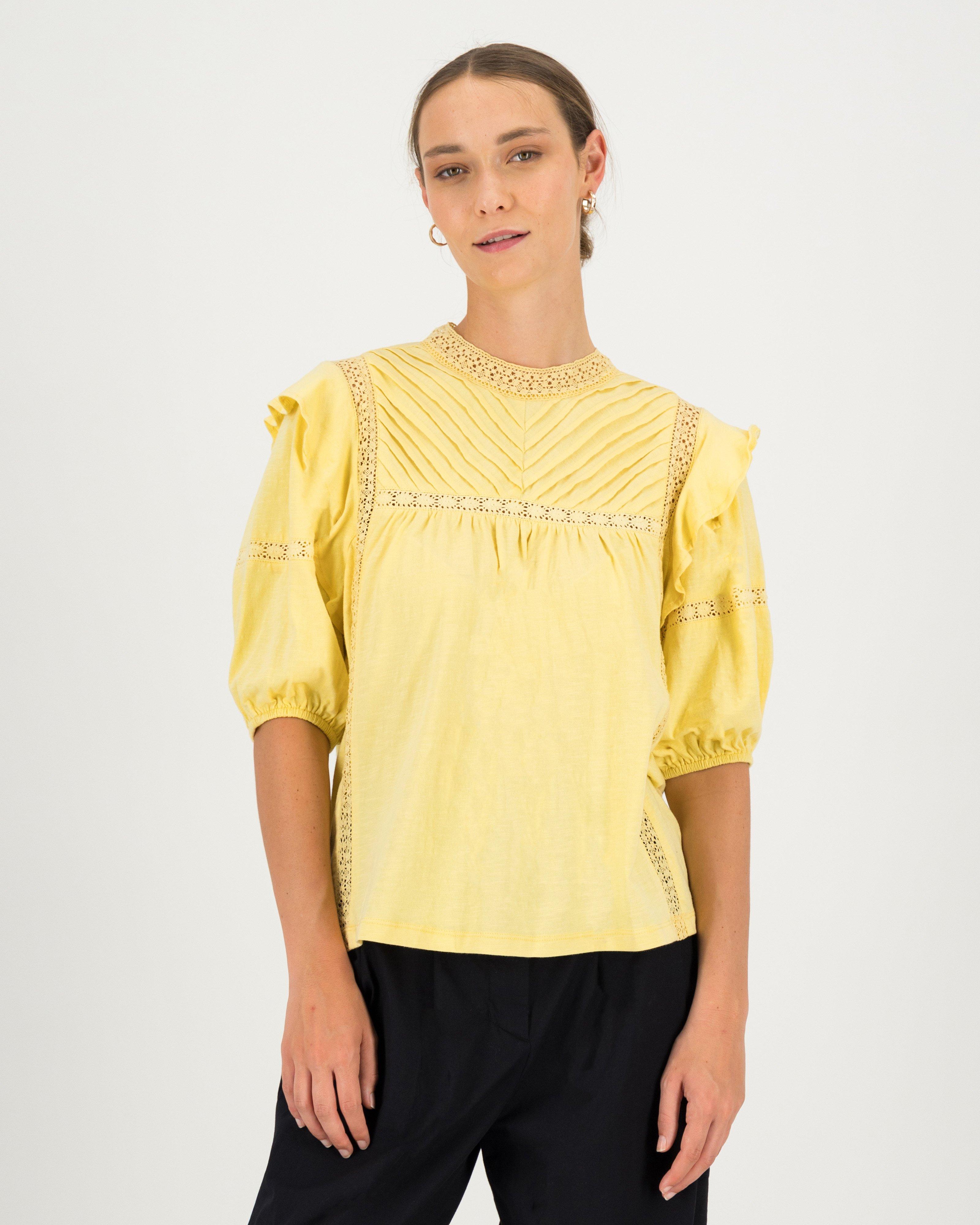 Eloise Pintuck Top -  yellow