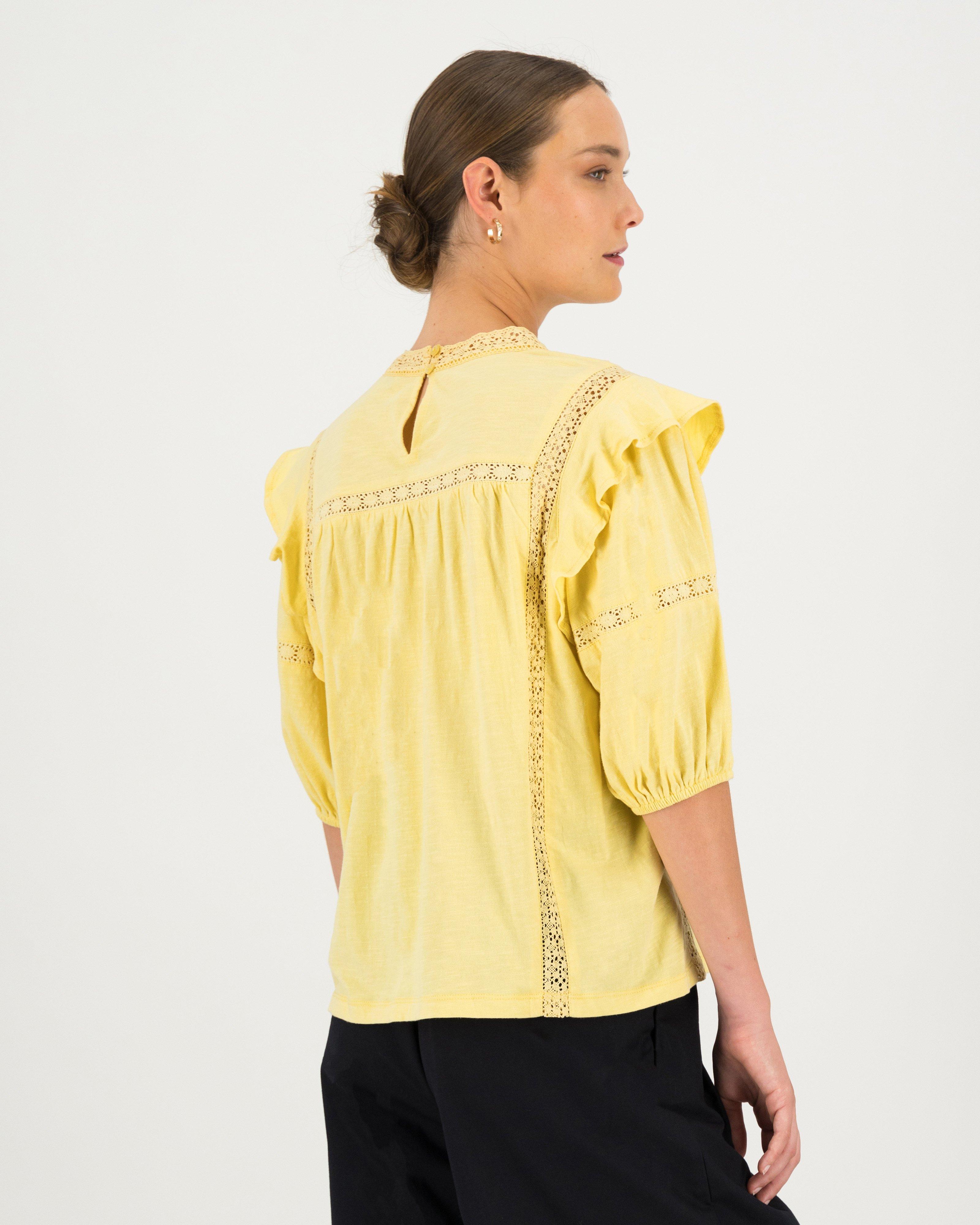 Eloise Pintuck Top -  yellow