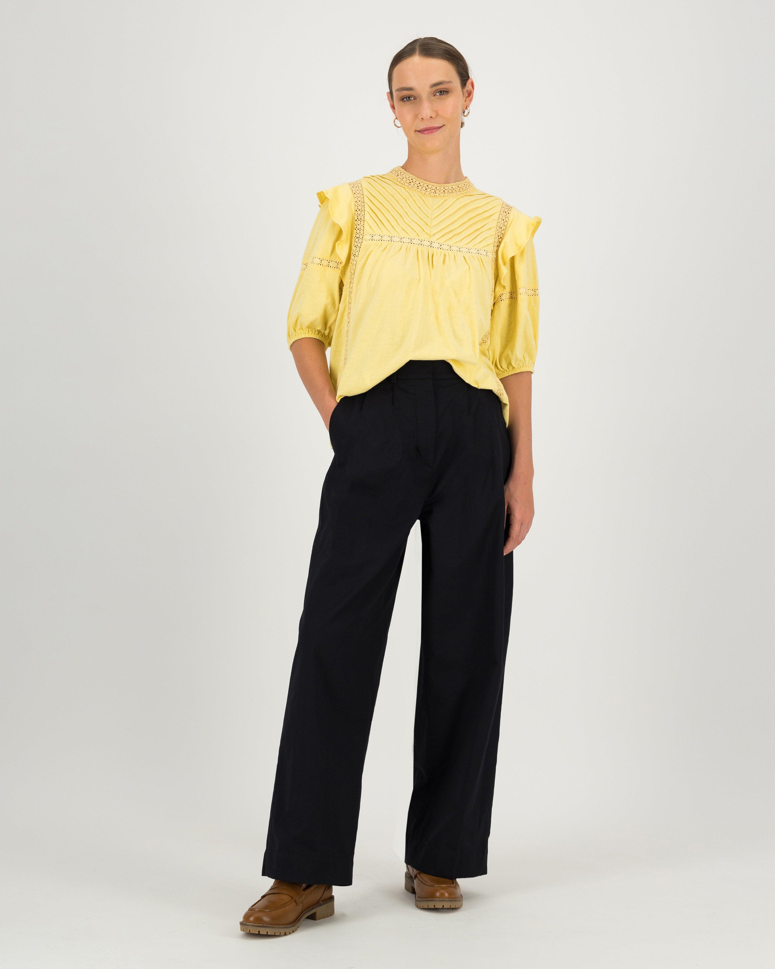 Eloise Pintuck Top -  yellow