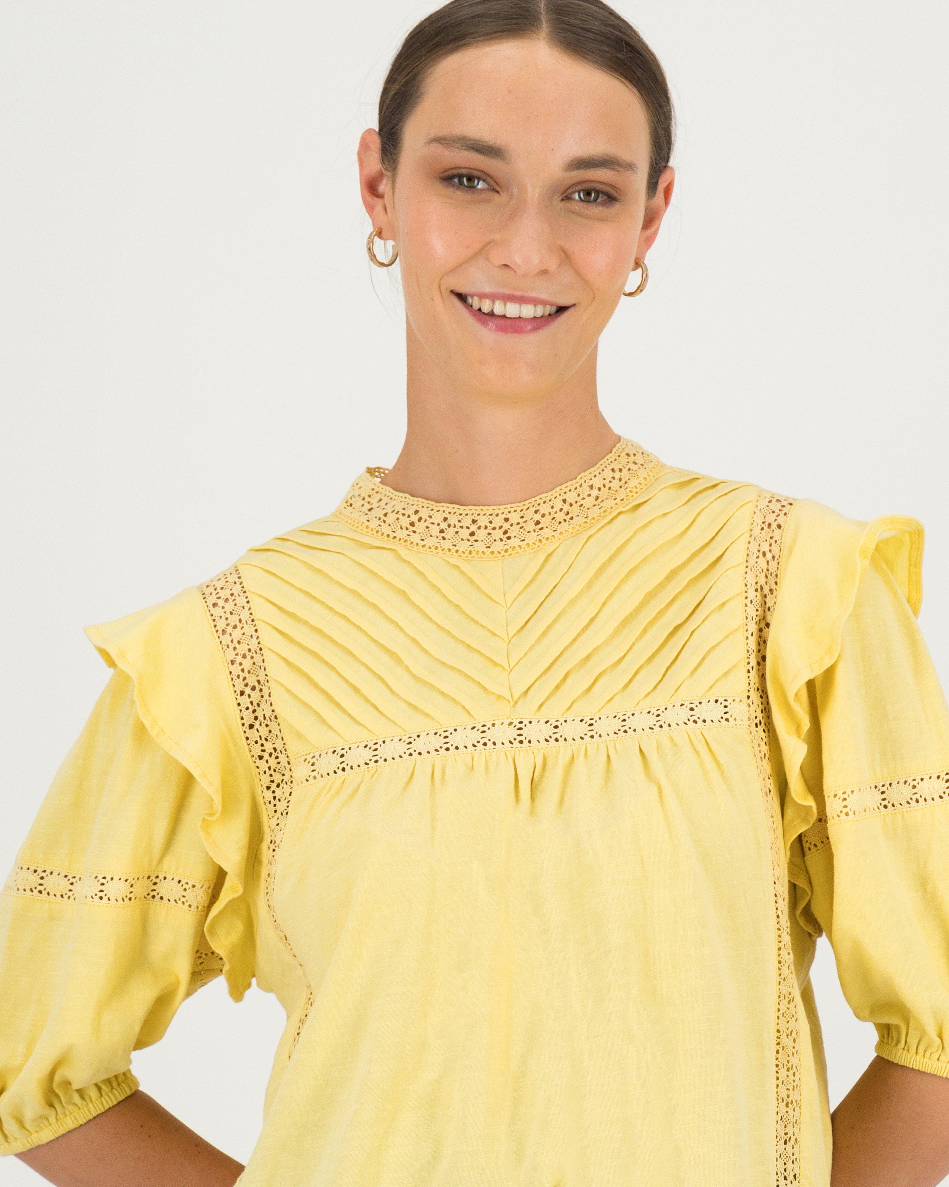 Eloise Pintuck Top -  yellow