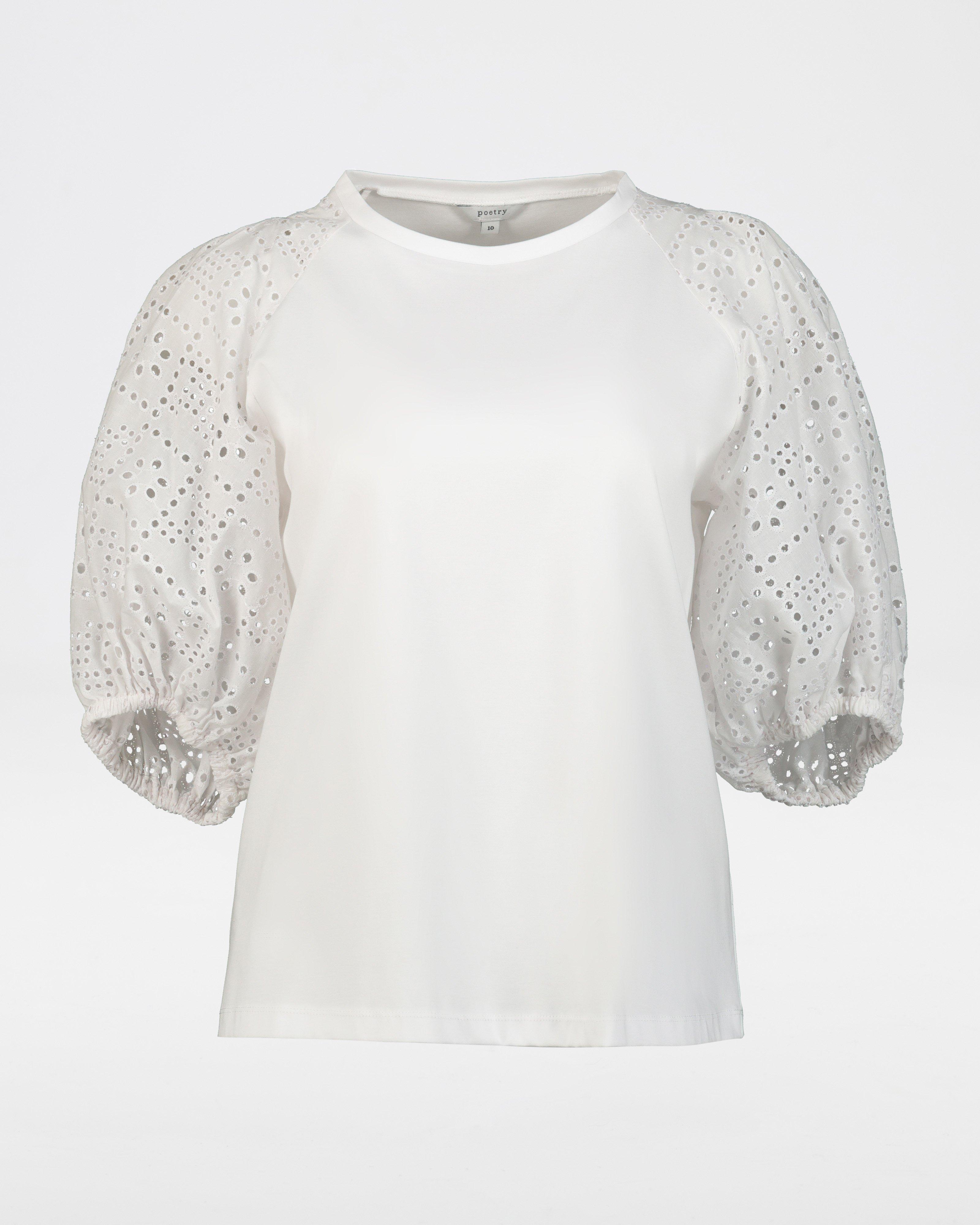 Sienna Schiffli Top -  white