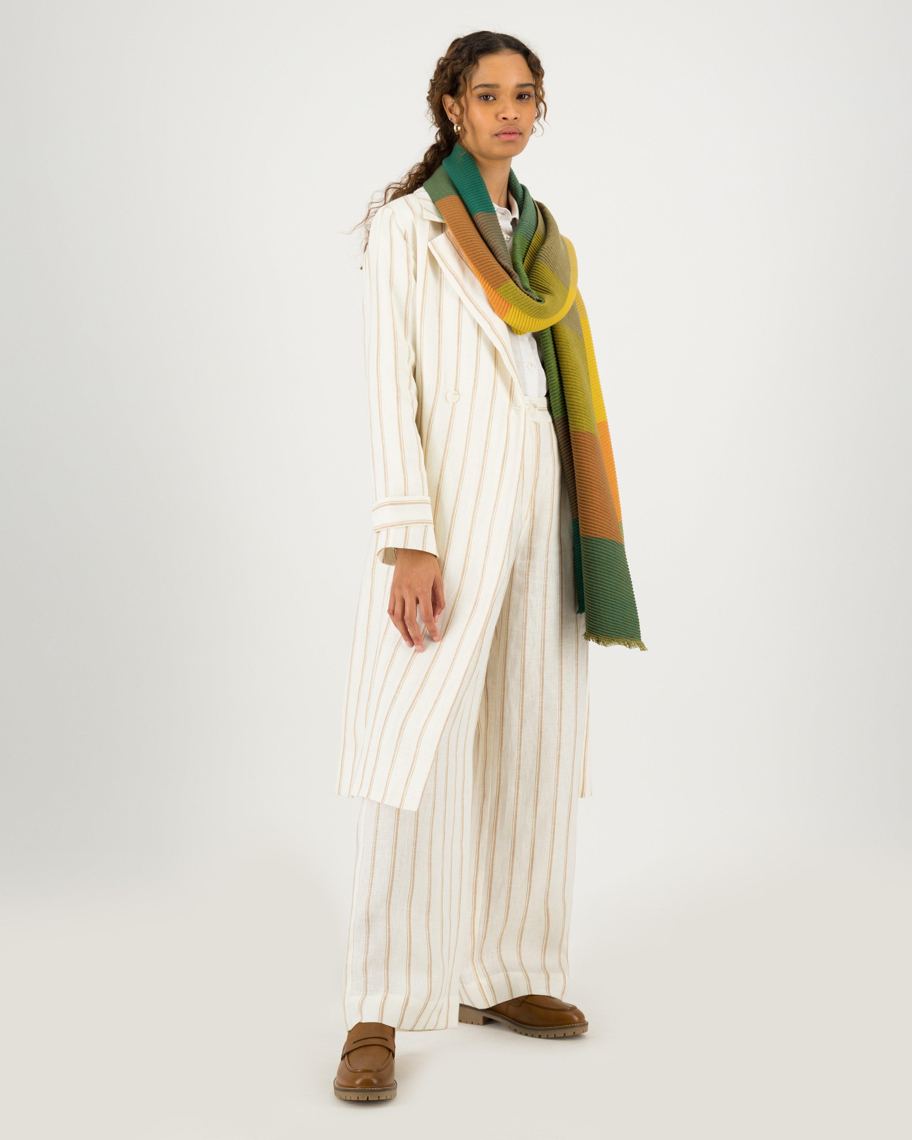 Georgia Stripe Trench Coat -  milk