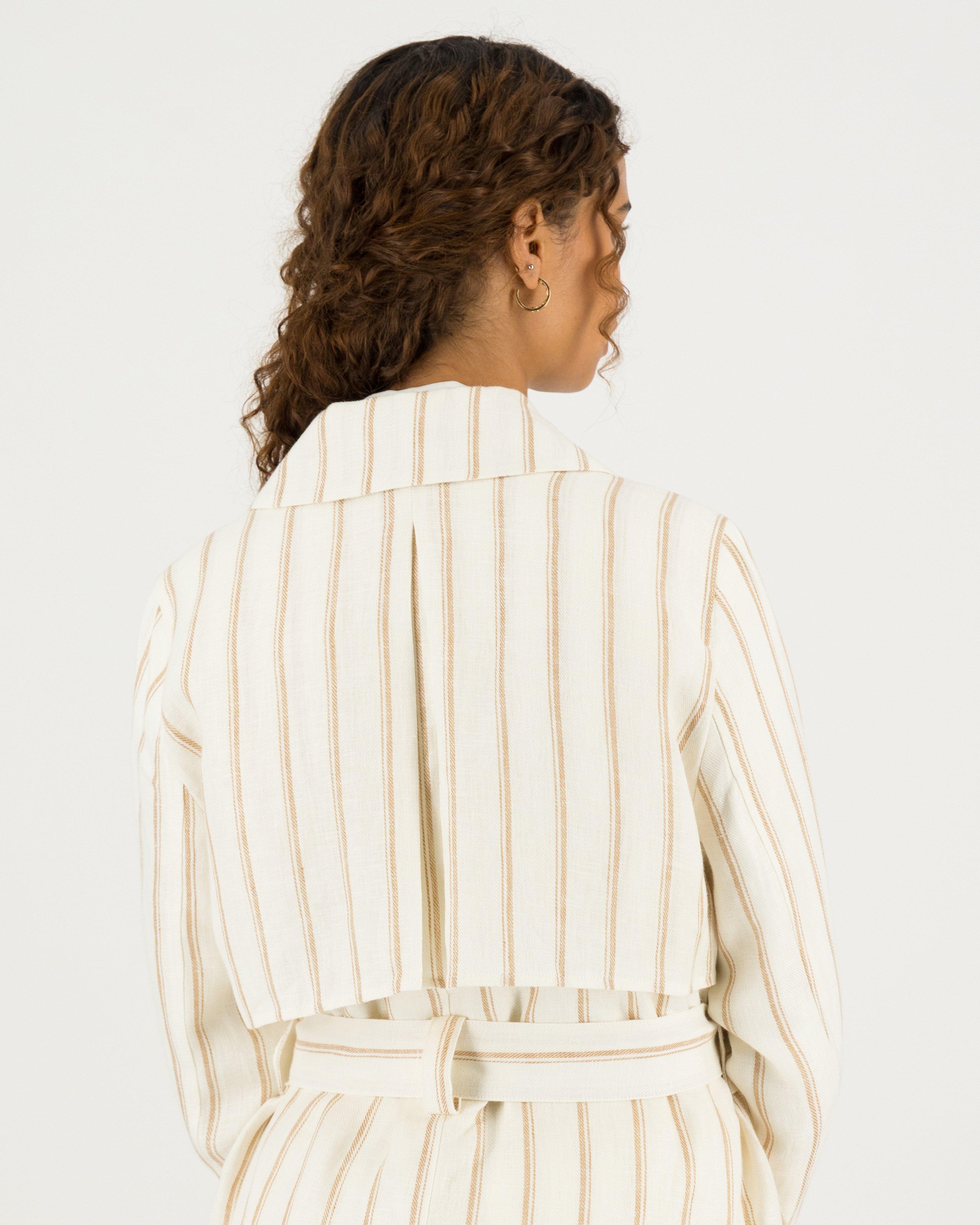 Georgia Stripe Trench Coat -  milk