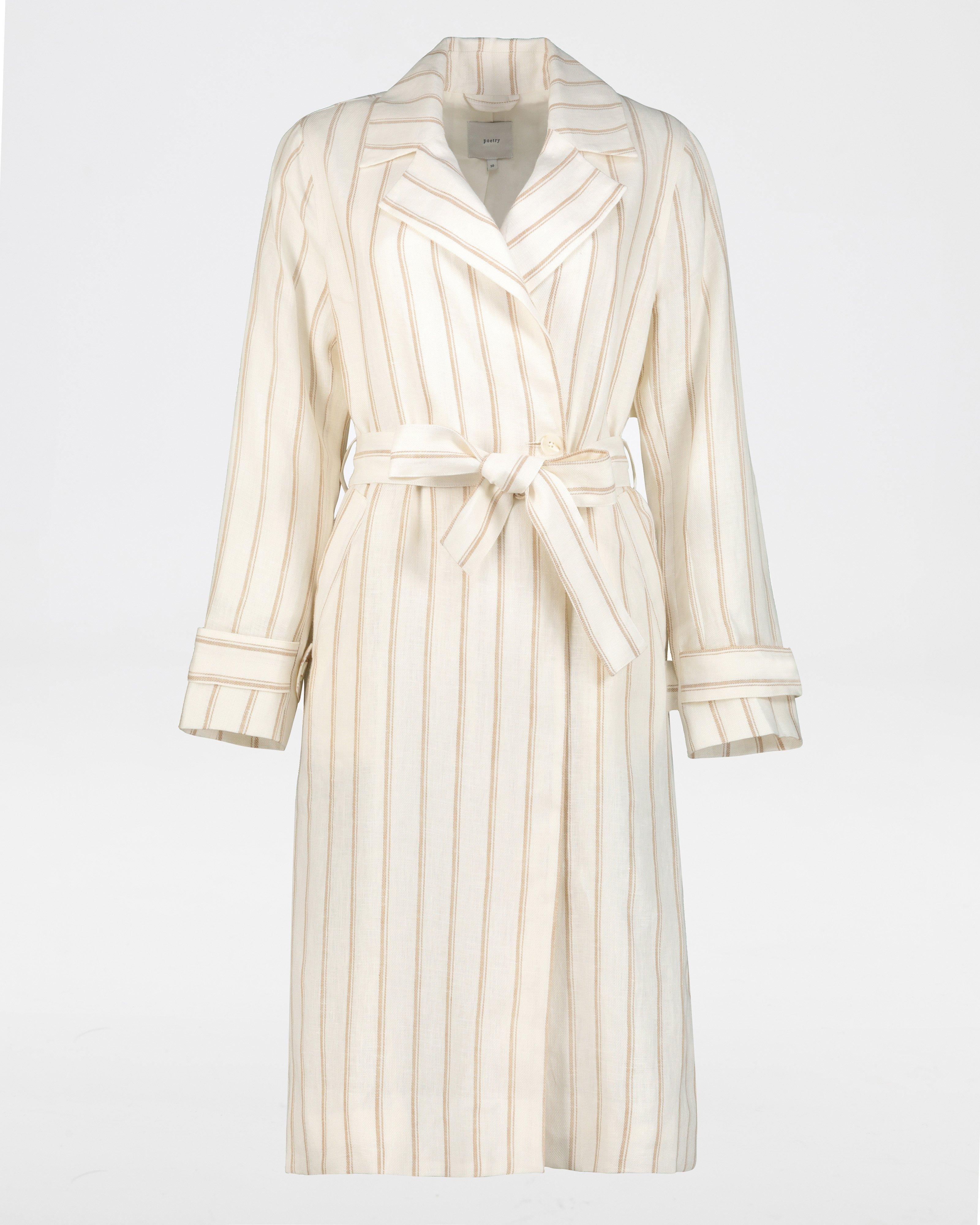 Georgia Stripe Trench Coat -  milk