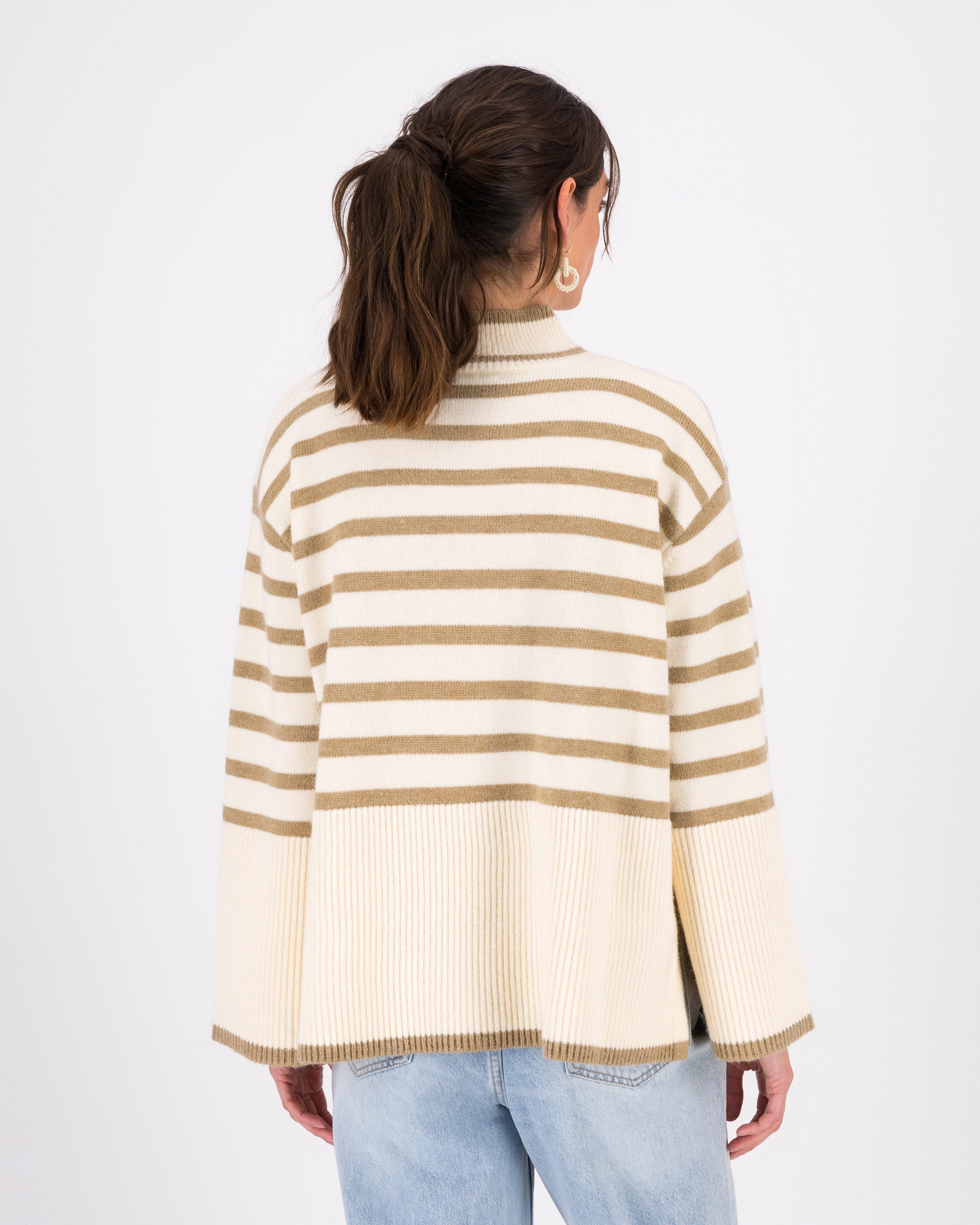 Romie Striped Jumper -  stone