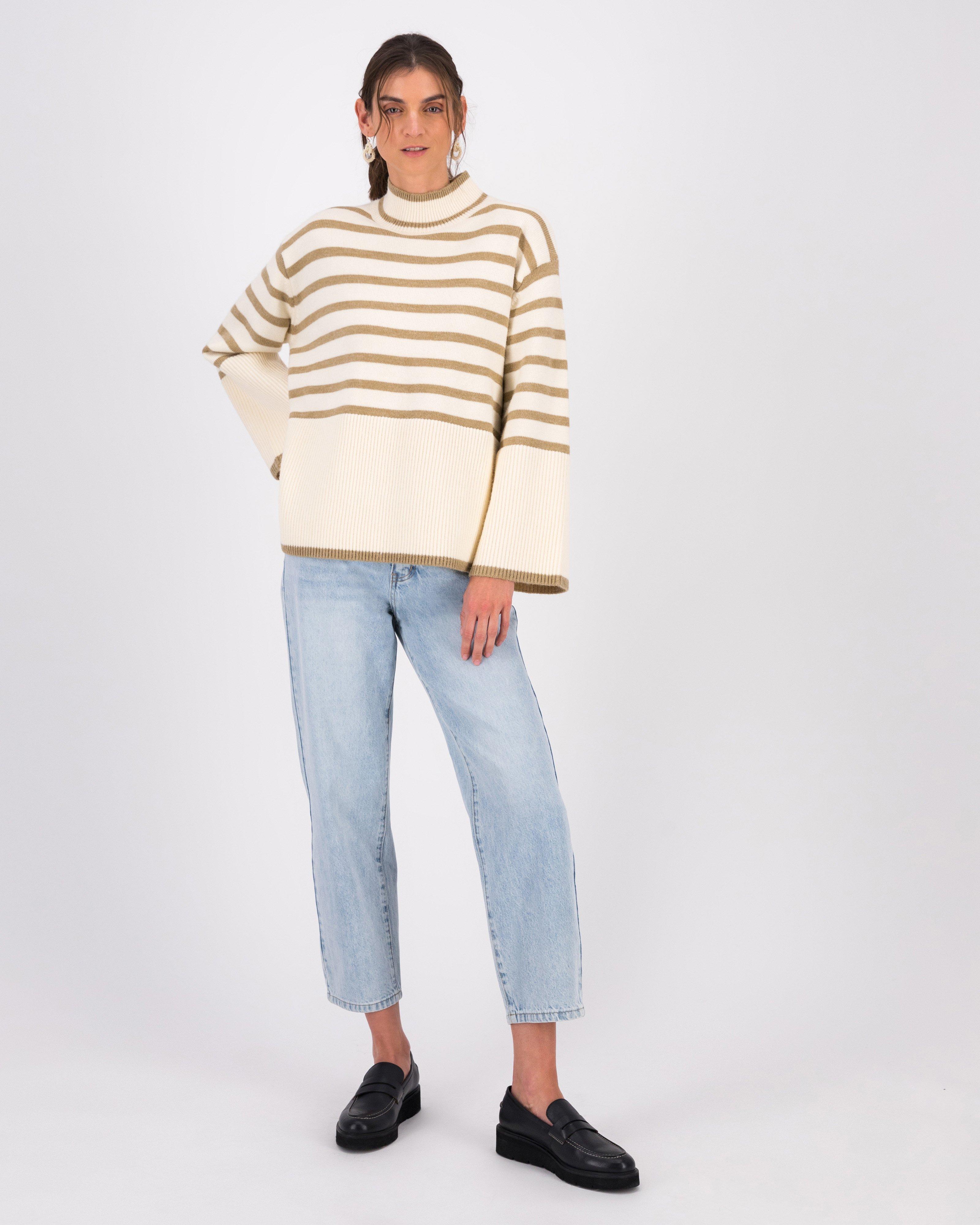 Romie Striped Jumper -  stone