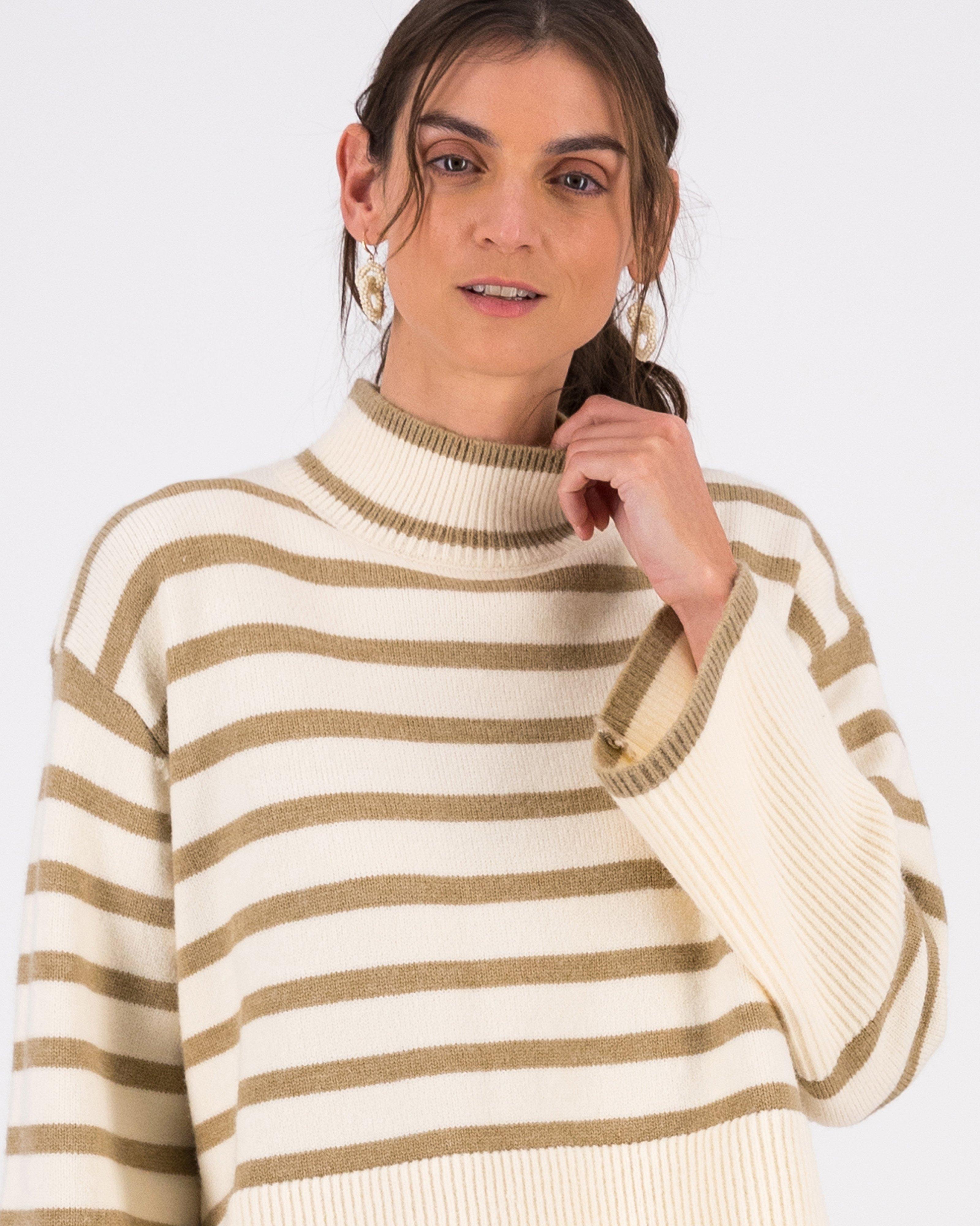 Romie Striped Jumper -  stone