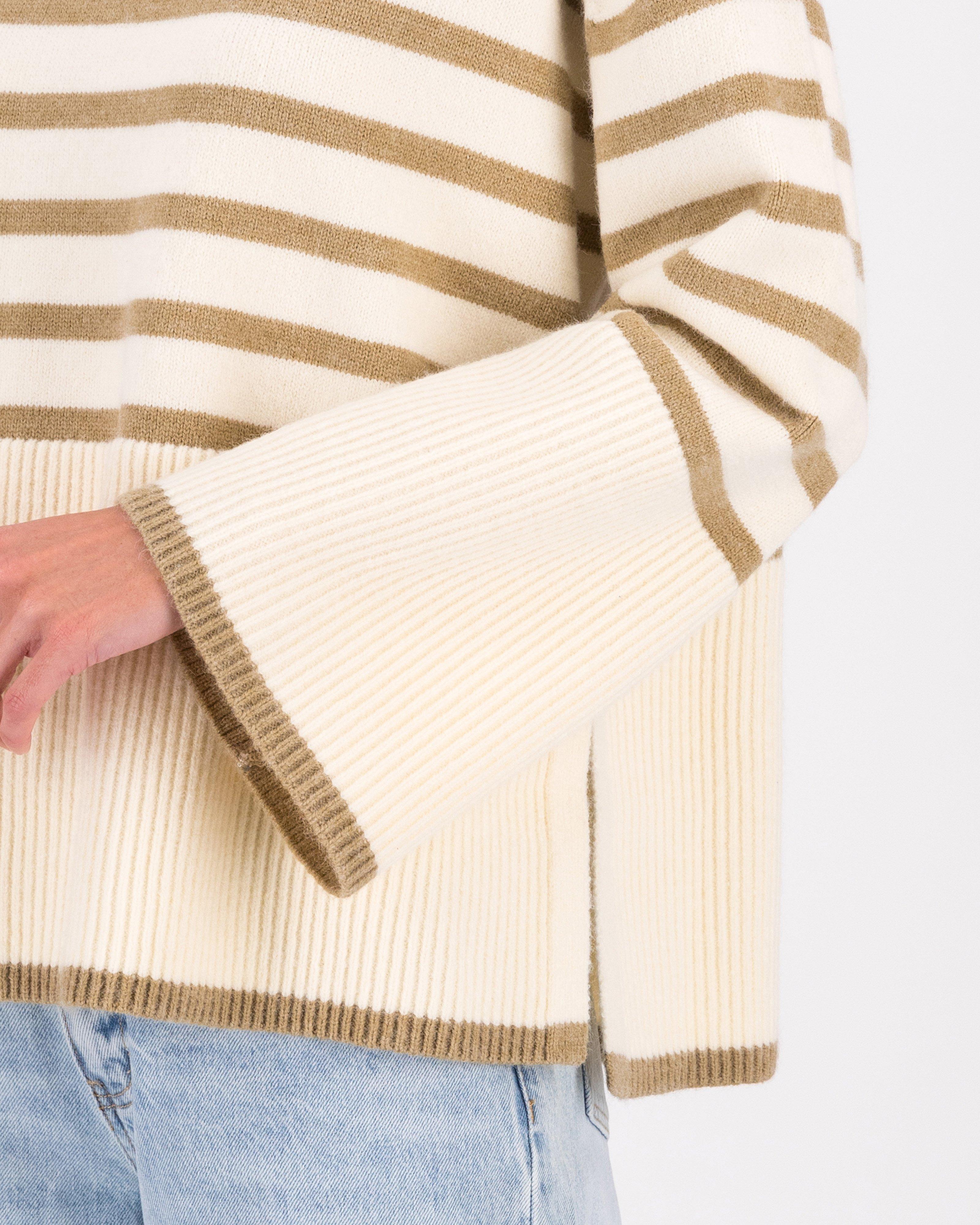 Romie Striped Jumper -  stone