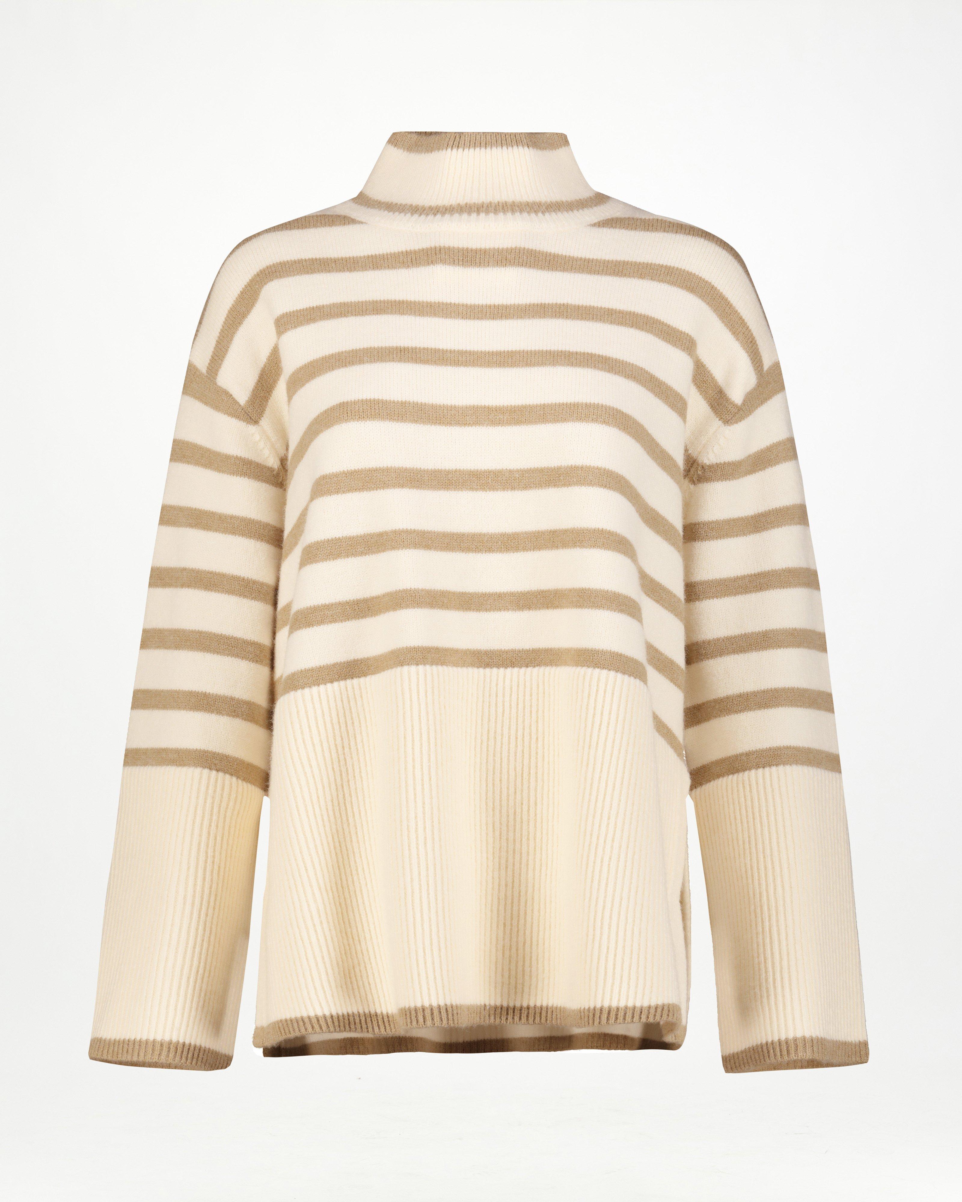 Romie Striped Jumper -  stone