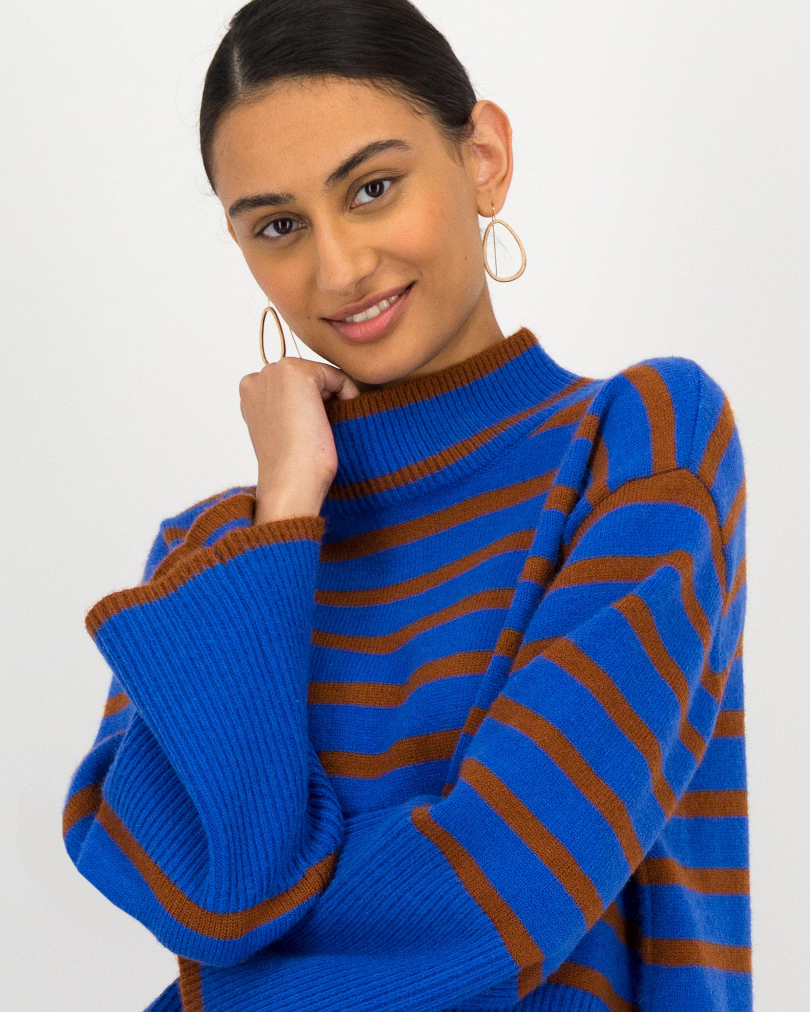 Romie Striped Jumper -  blue