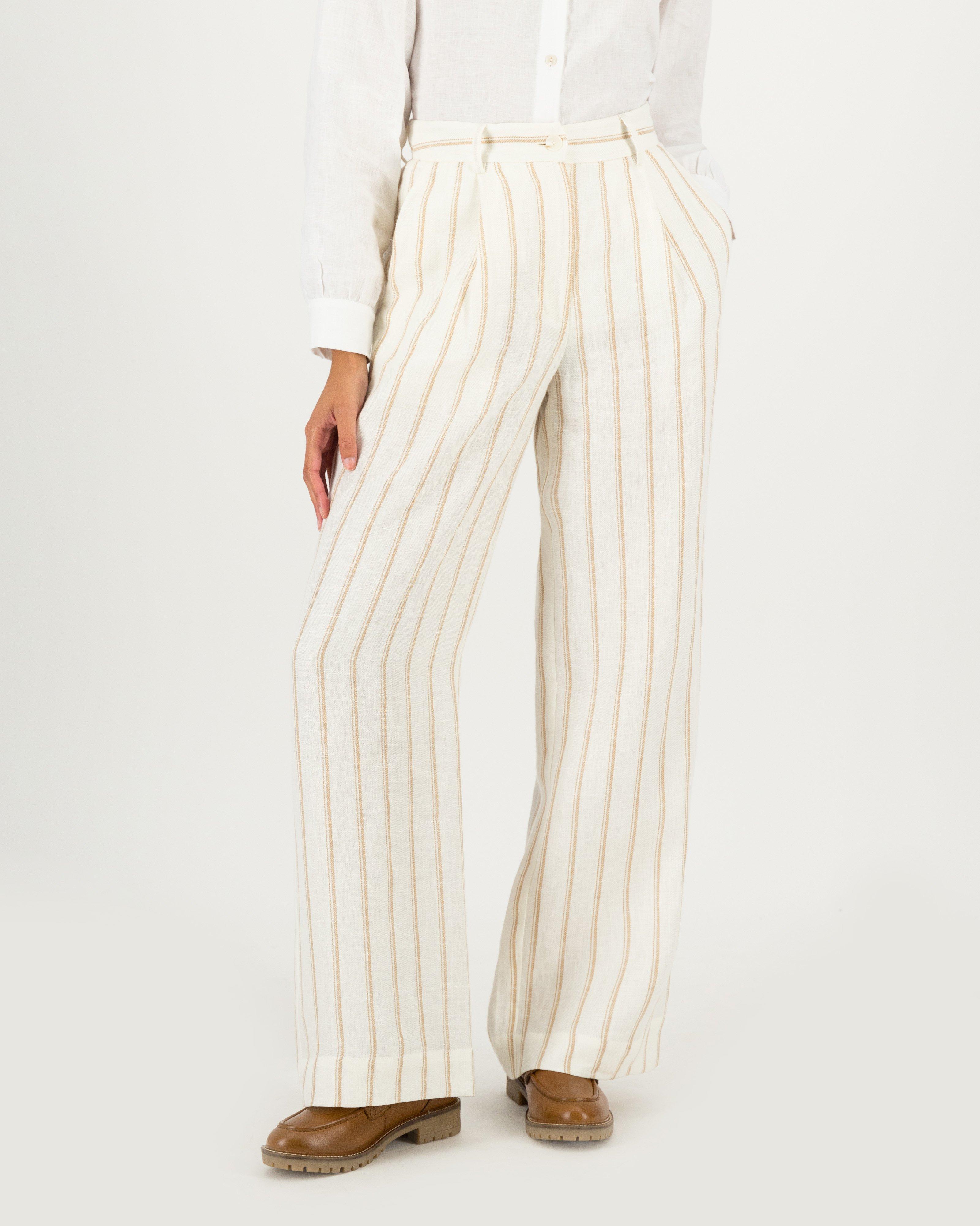 Georgia Stripe Pants -  milk