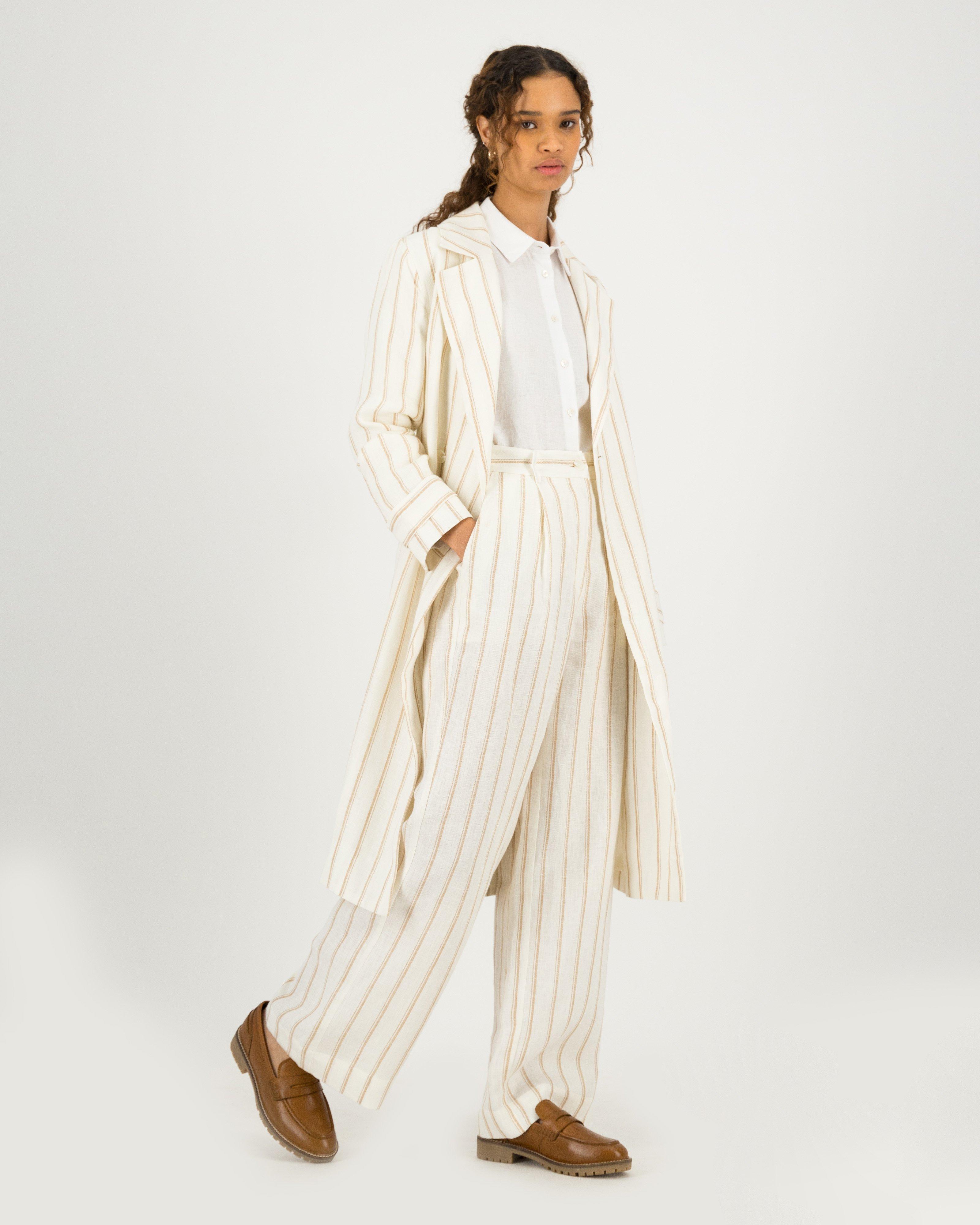 Georgia Stripe Pants -  milk