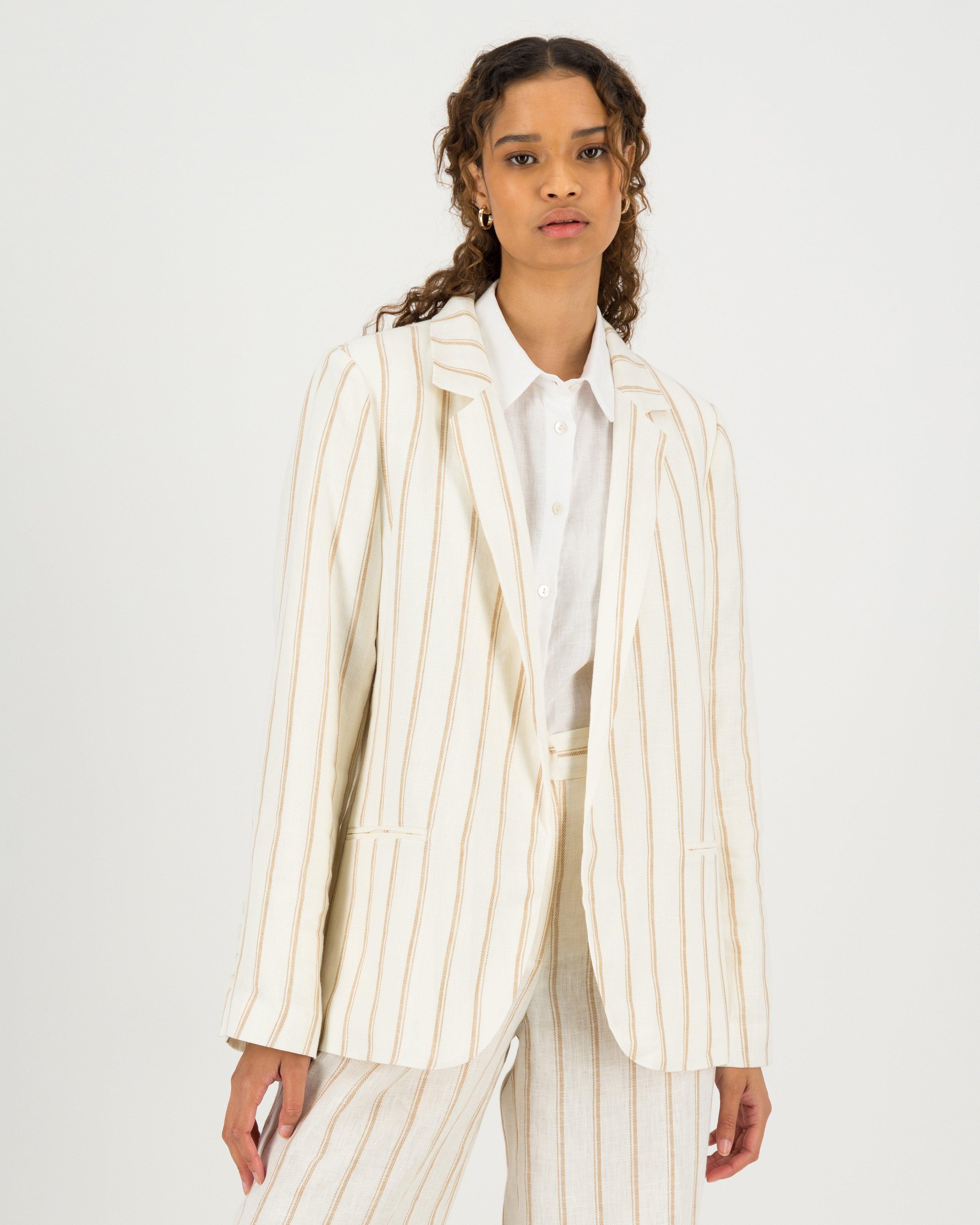 Georgia Stripe Blazer -  milk