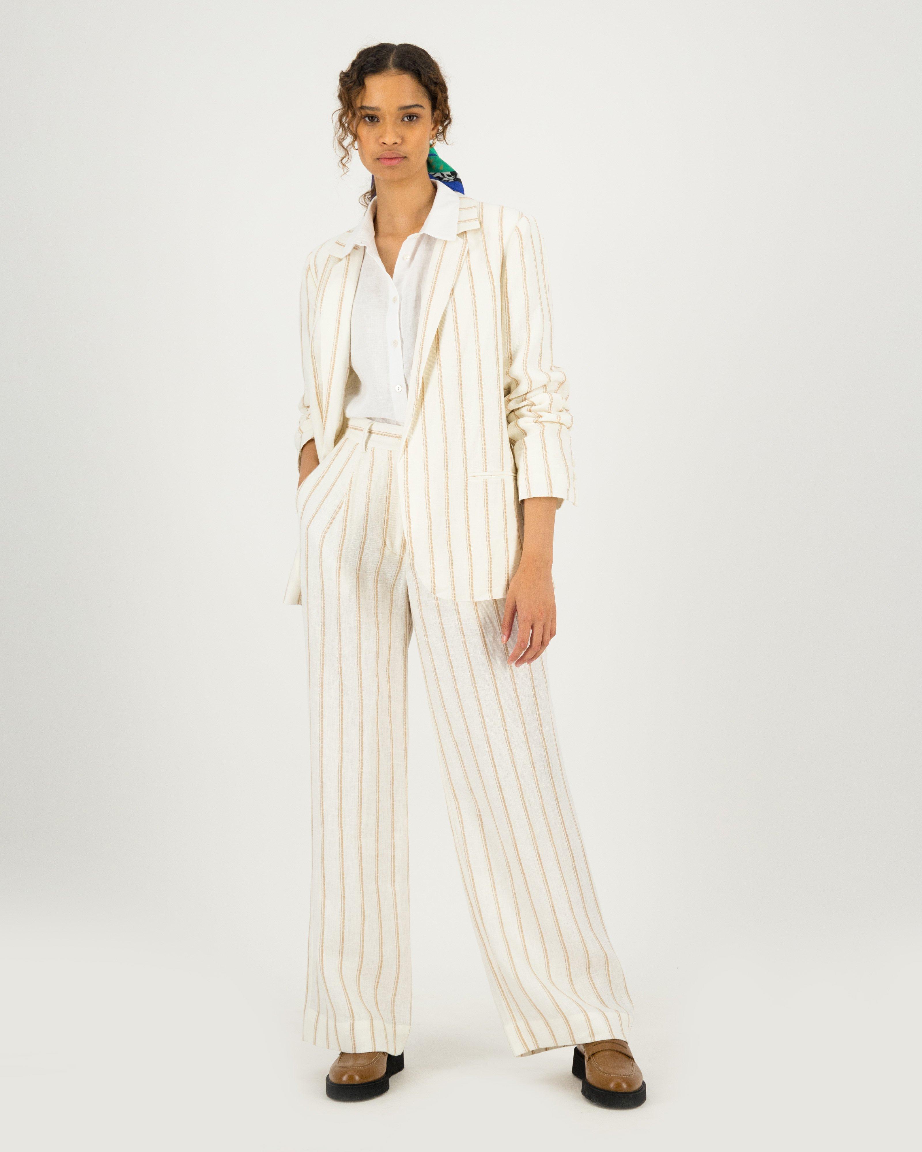 Georgia Stripe Blazer -  milk