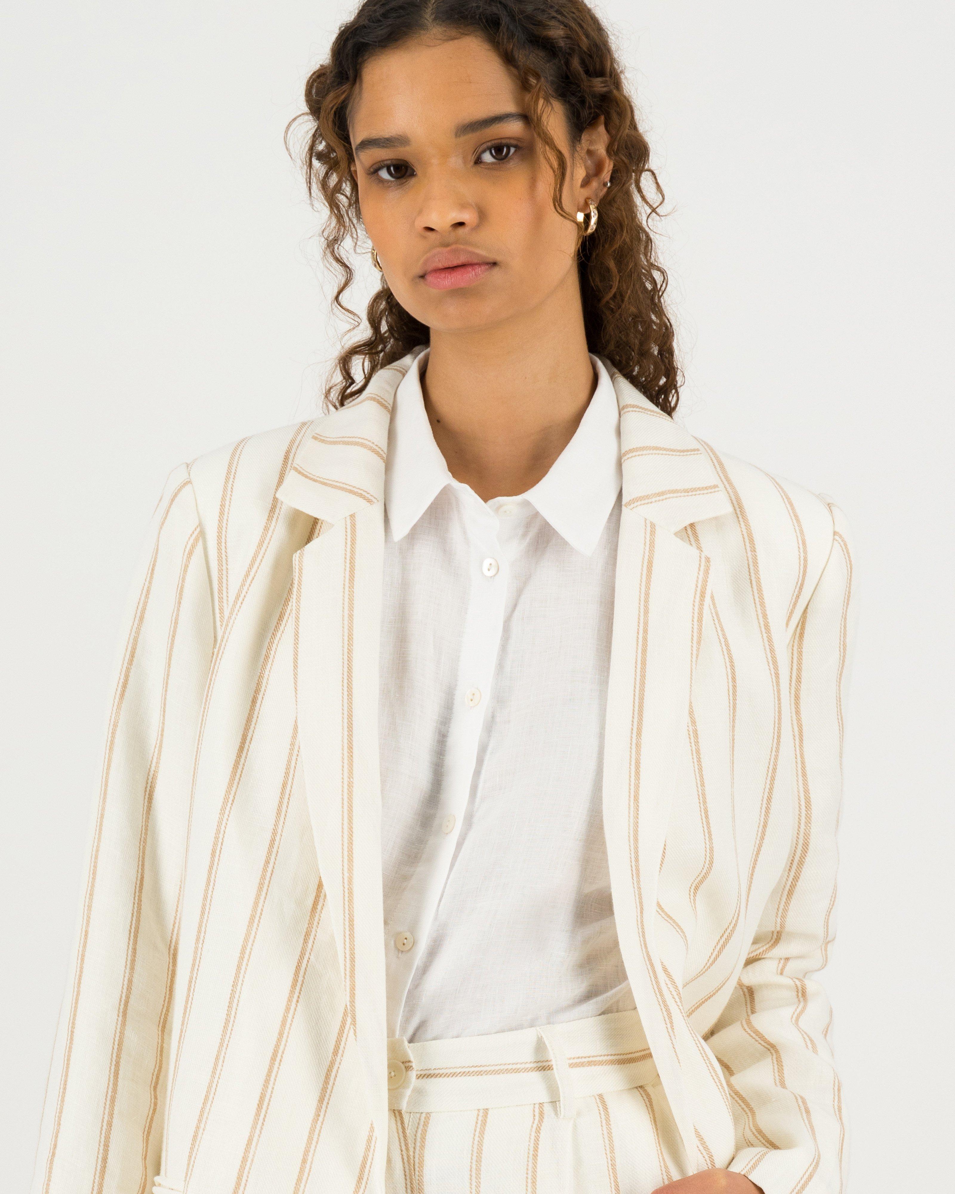 Georgia Stripe Blazer -  milk