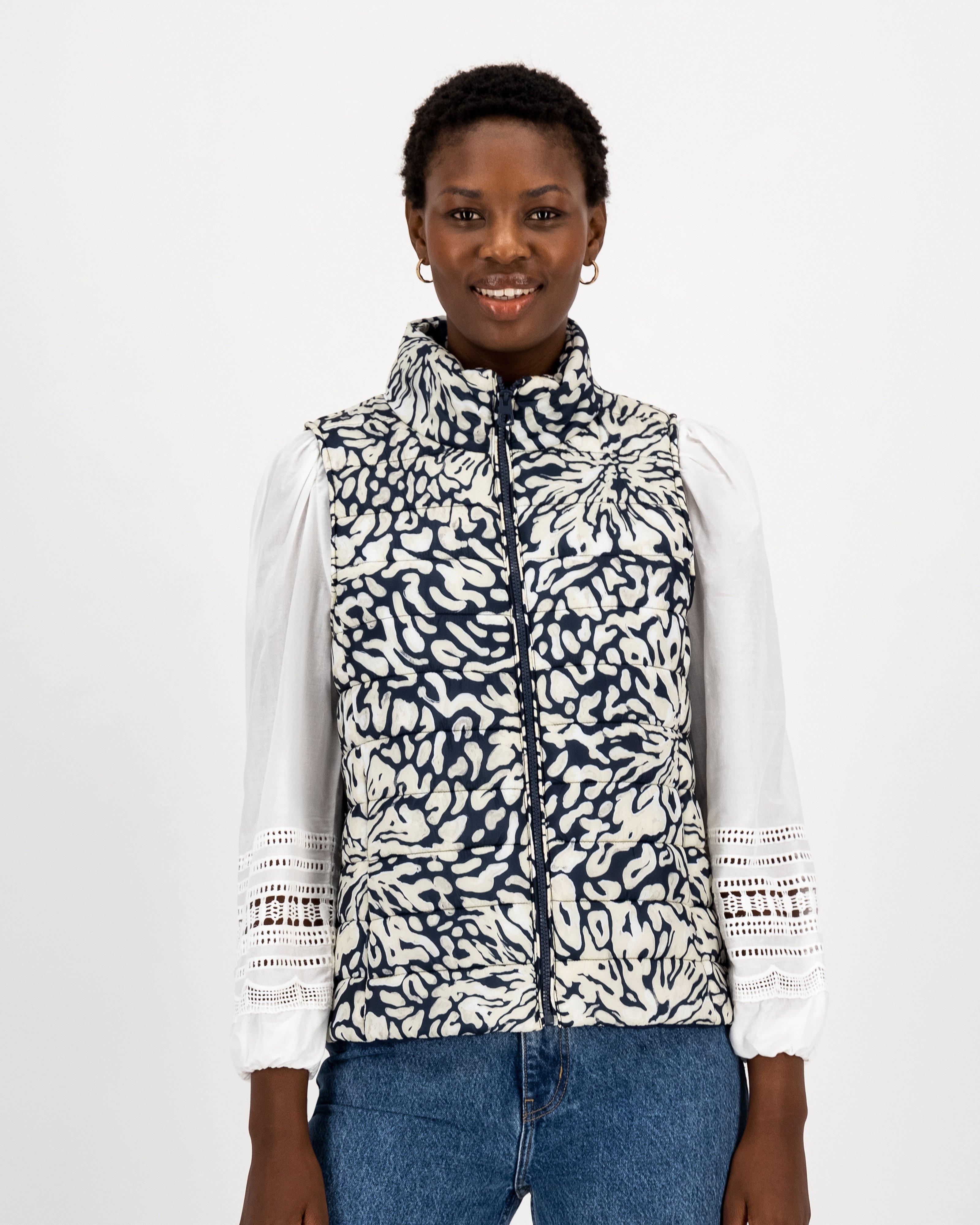 Anda Sleeveless Puffer Jacket -  navy