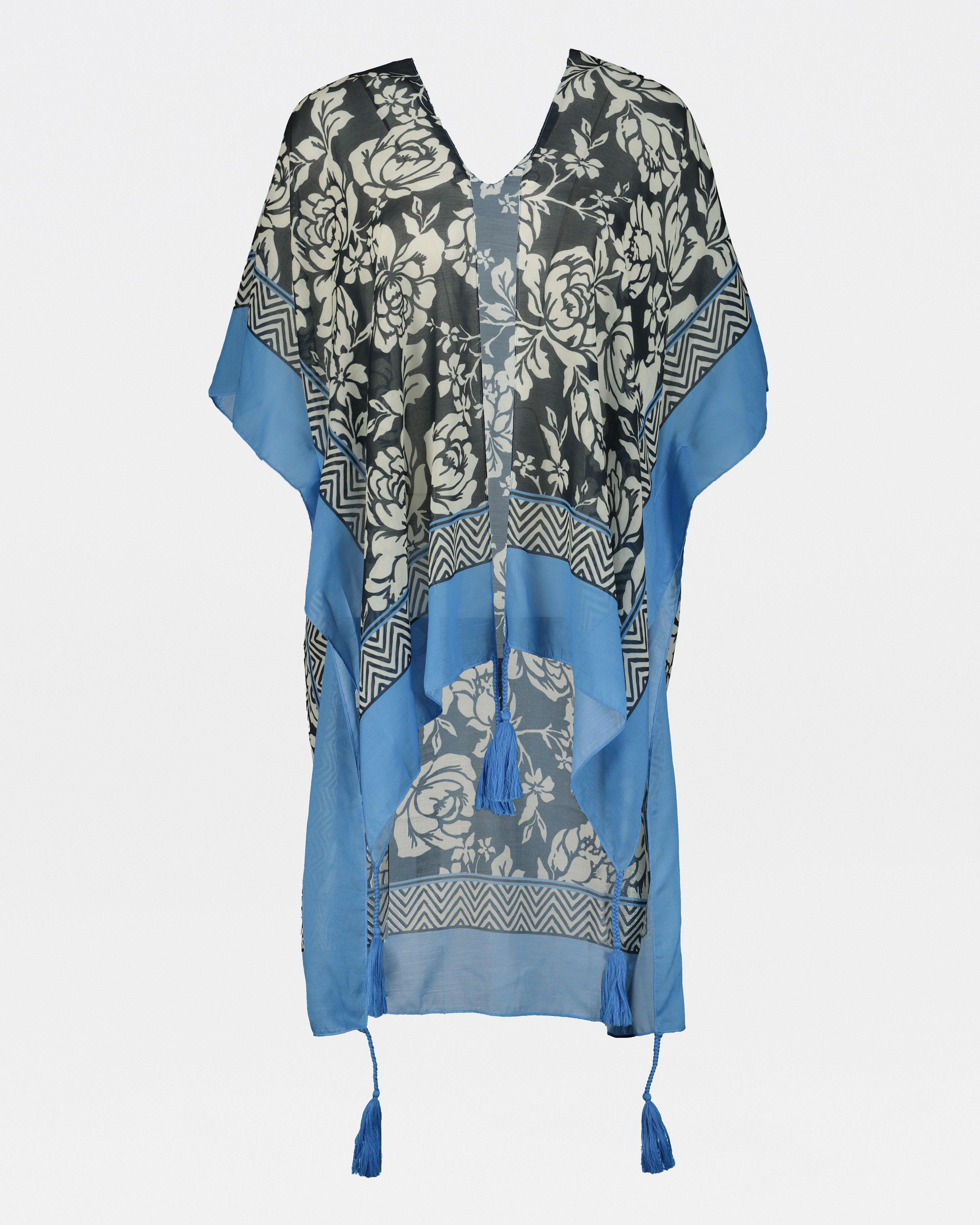 Becca Printed Scarf Kimono -  stone