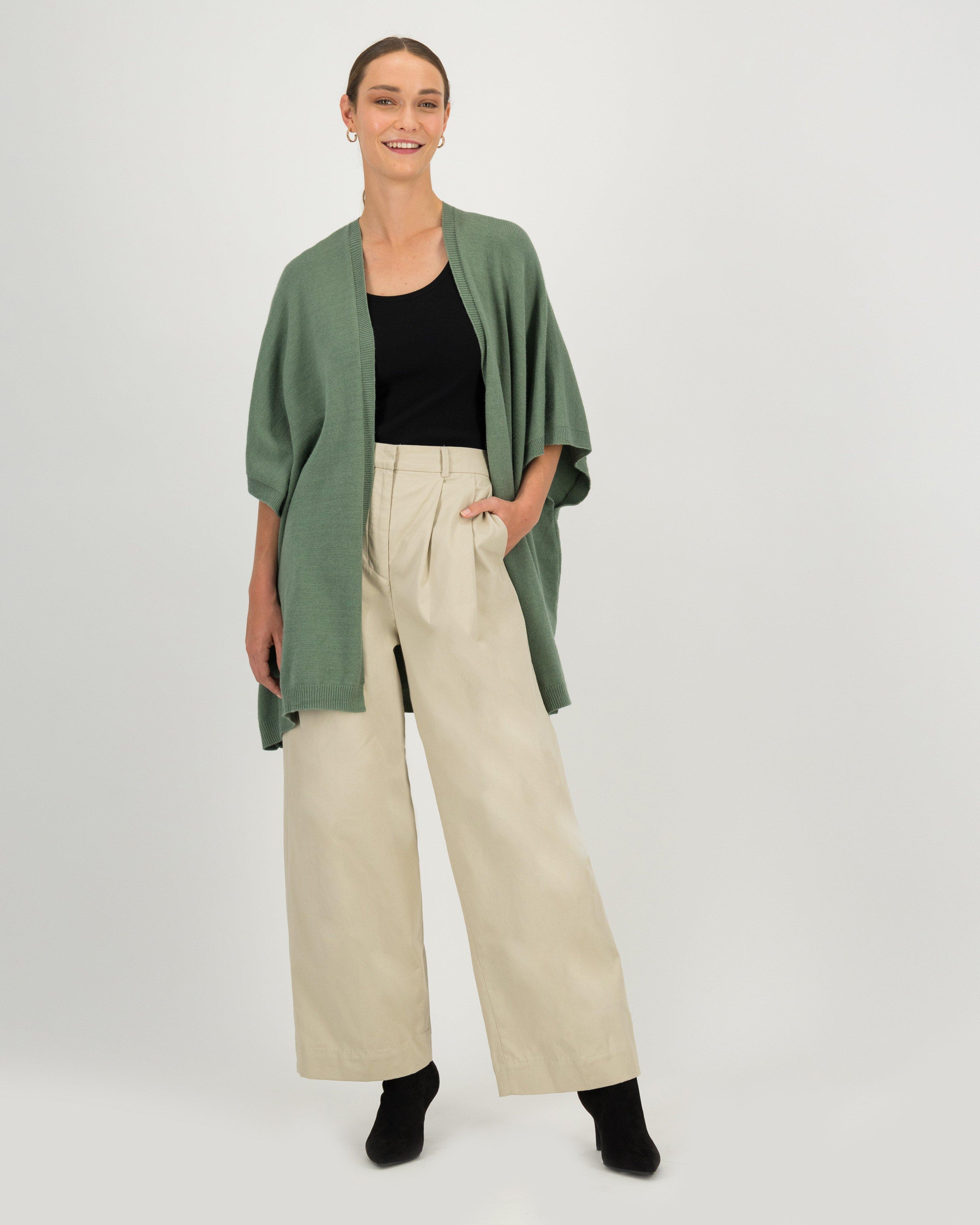 Penni Knitted Kimono -  green