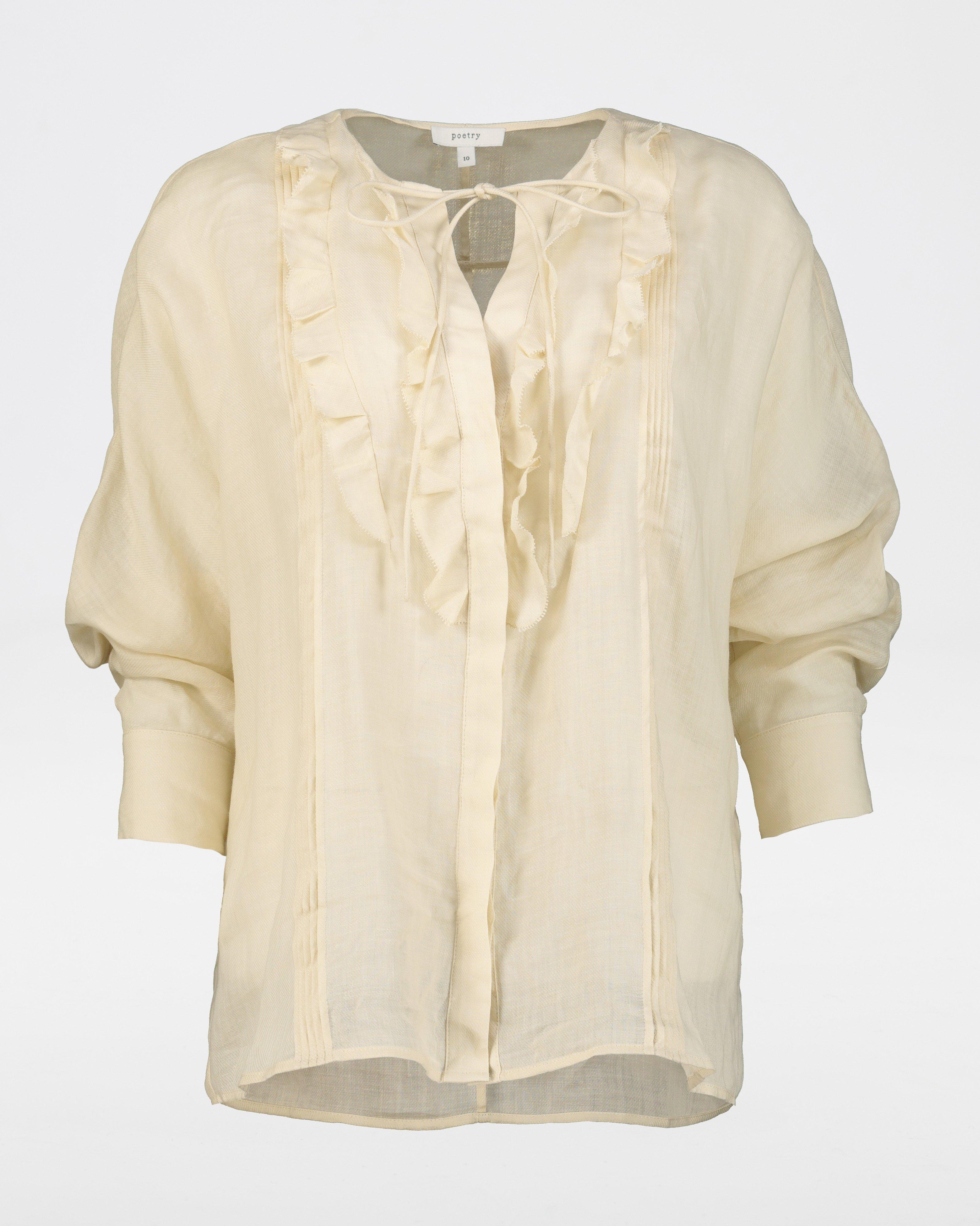 Kerry Ruffle Detail Blouse -  milk