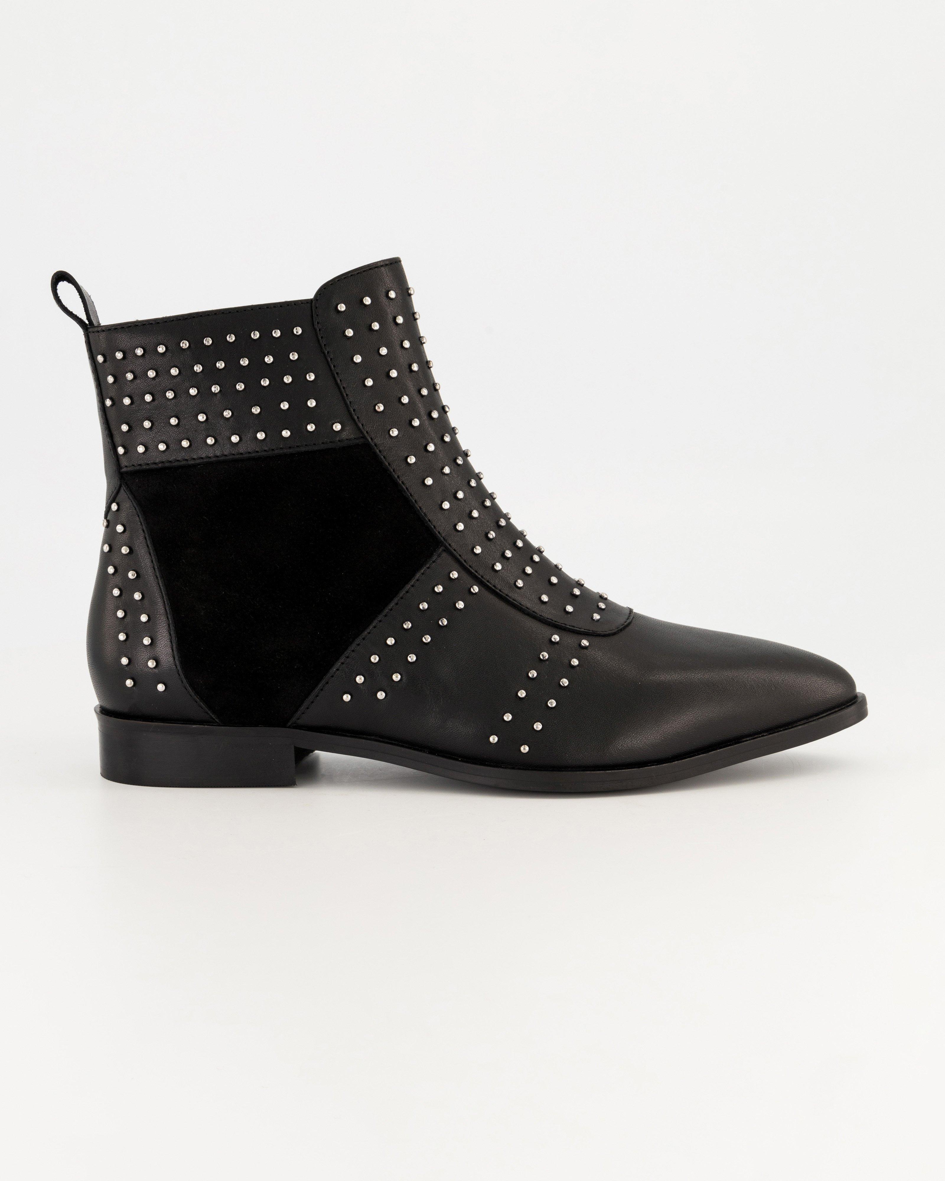 Poetry Tory Studded Boot -  black