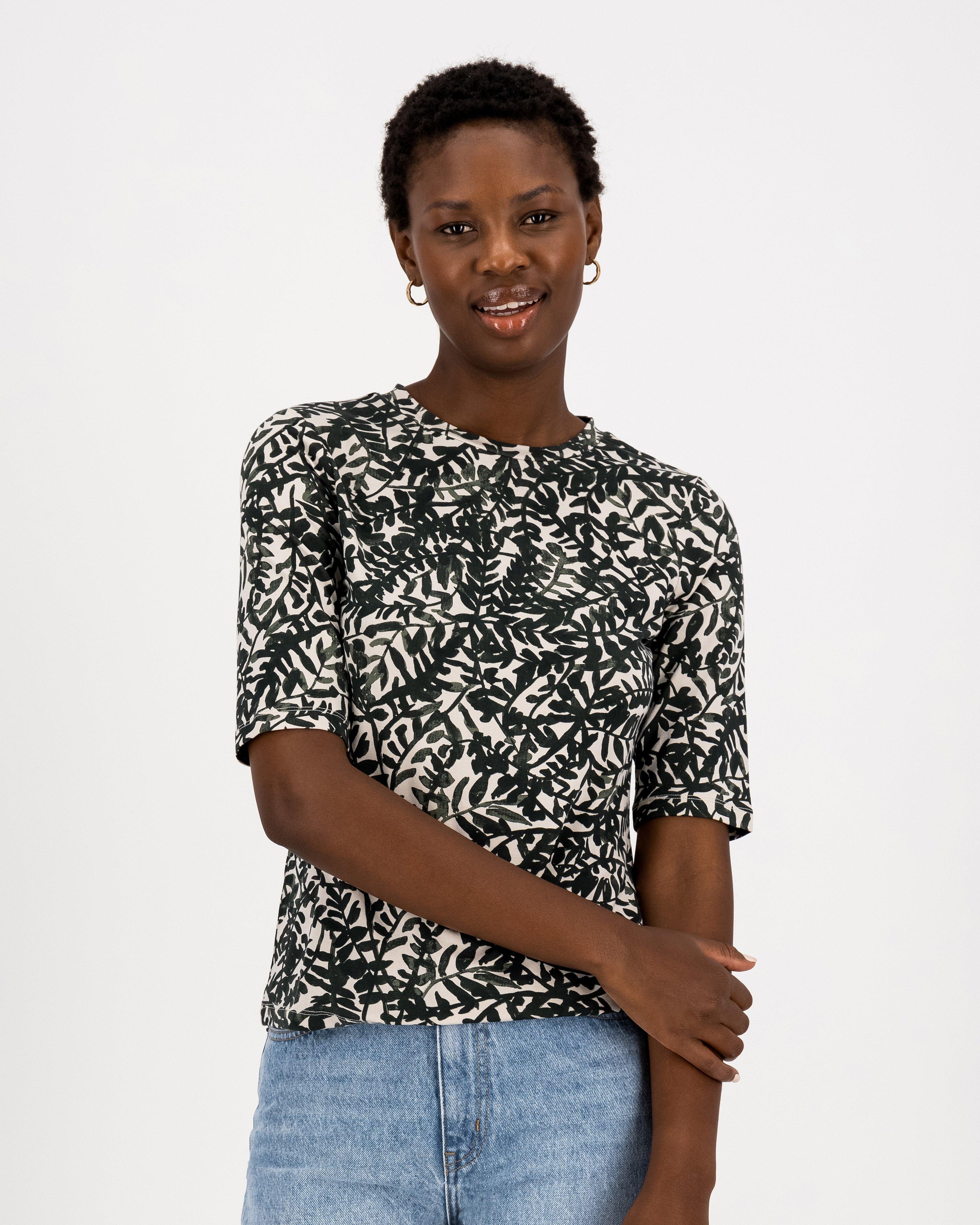 Ivy Printed Top -  green