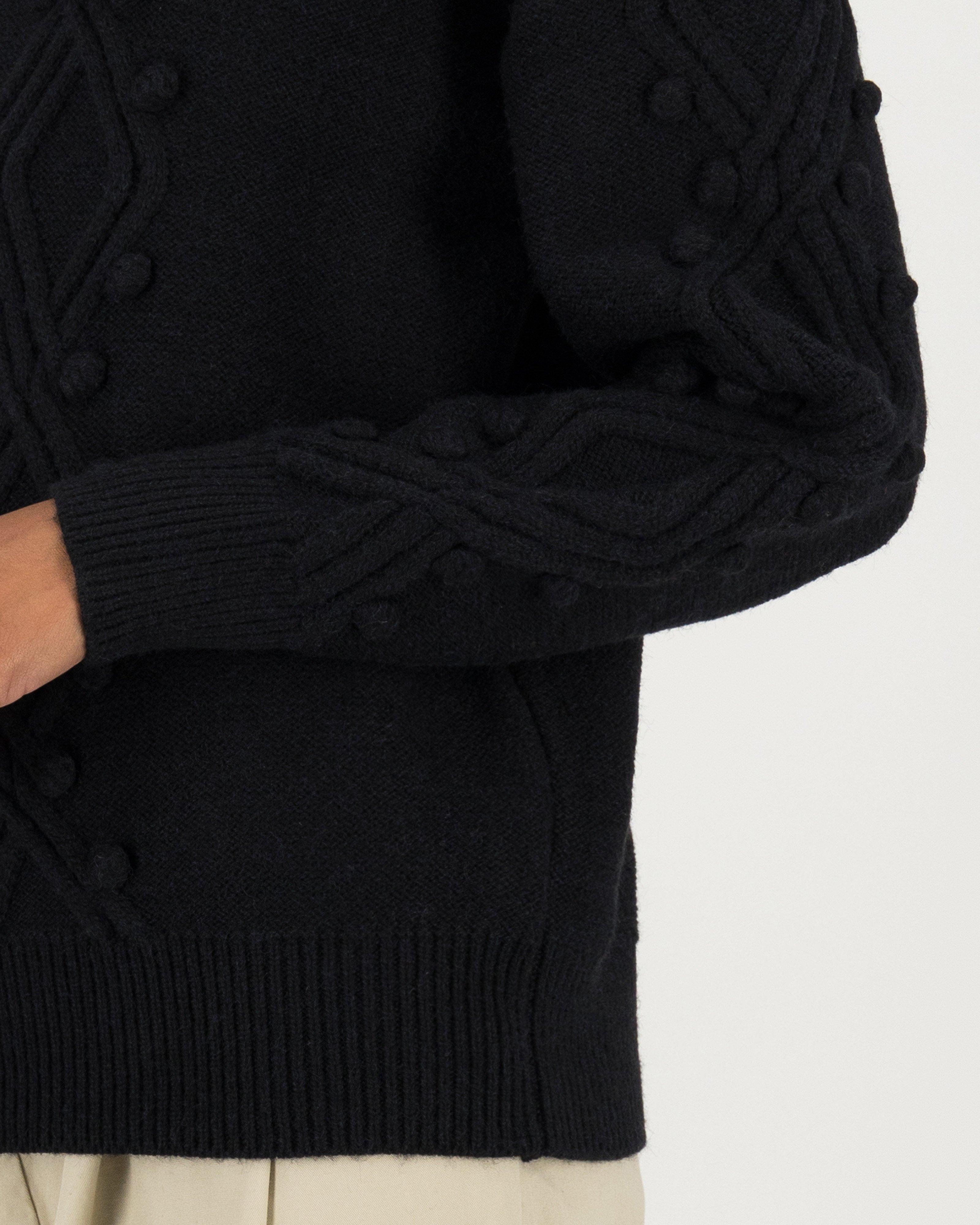 Poetry Storm Cabled Bobble Jumper -  black