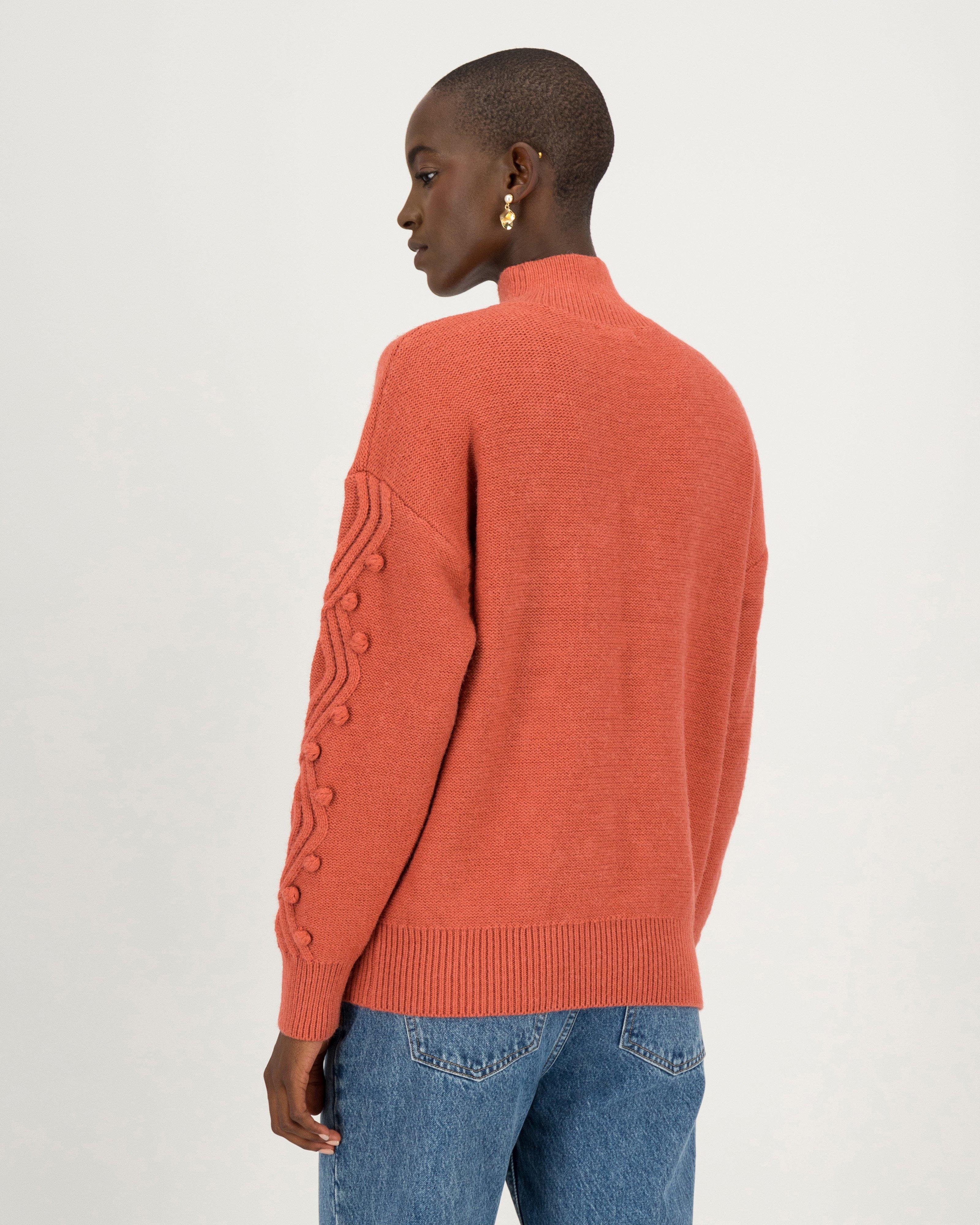 Poetry Storm Cabled Bobble Jumper -  dustypink