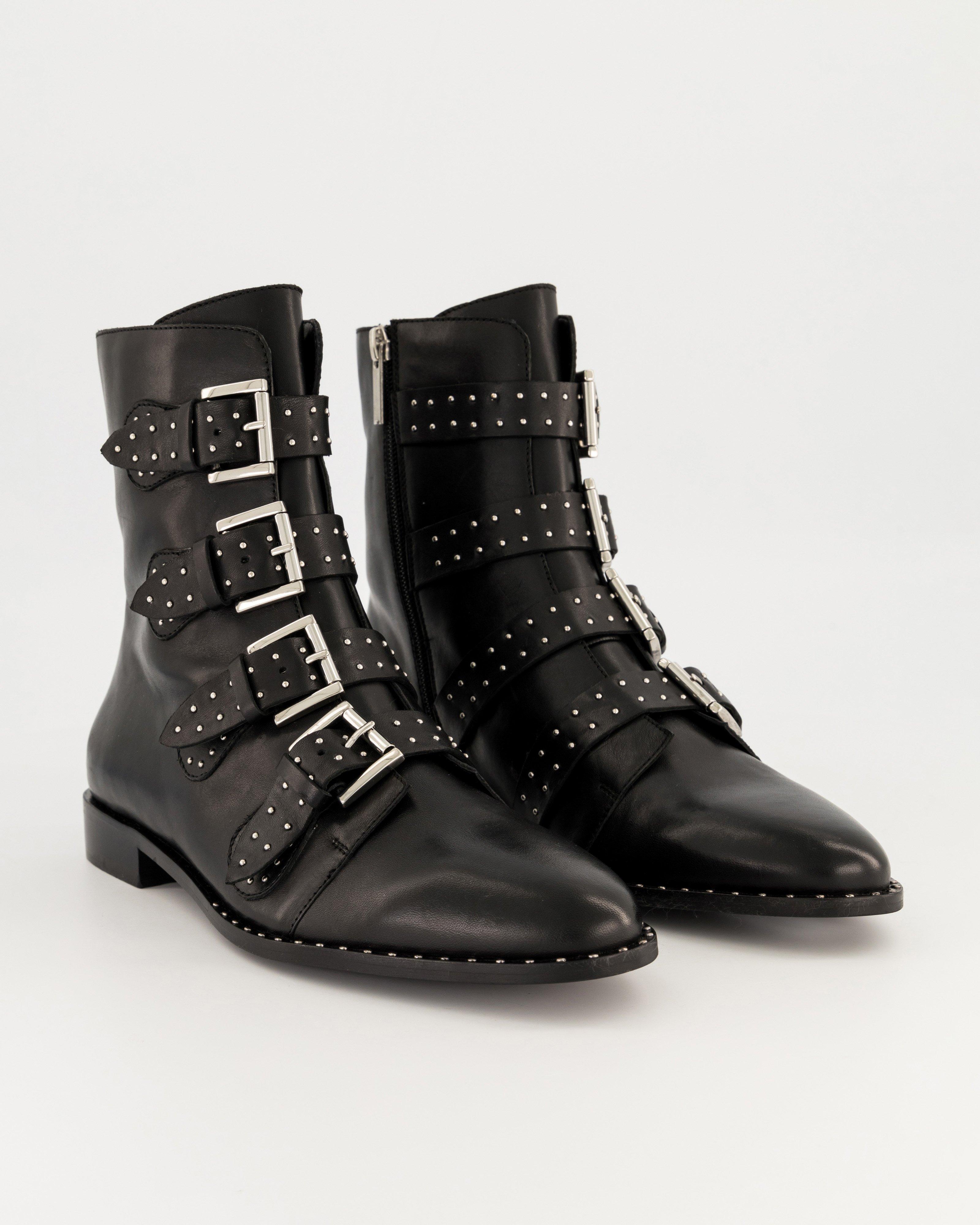 Poetry Natasha Buckled Boot -  black