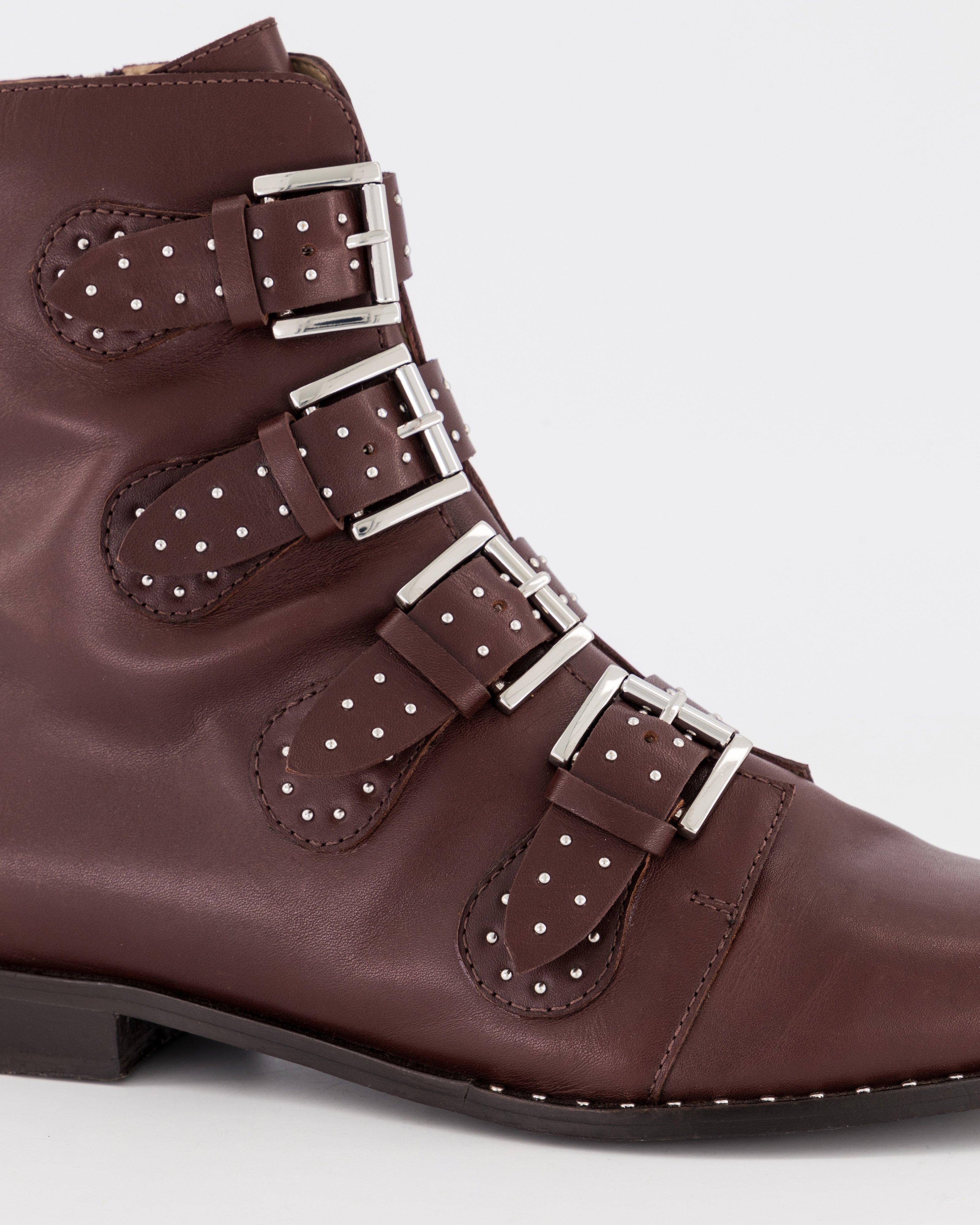 Poetry Natasha Buckled Boot -  chocolate