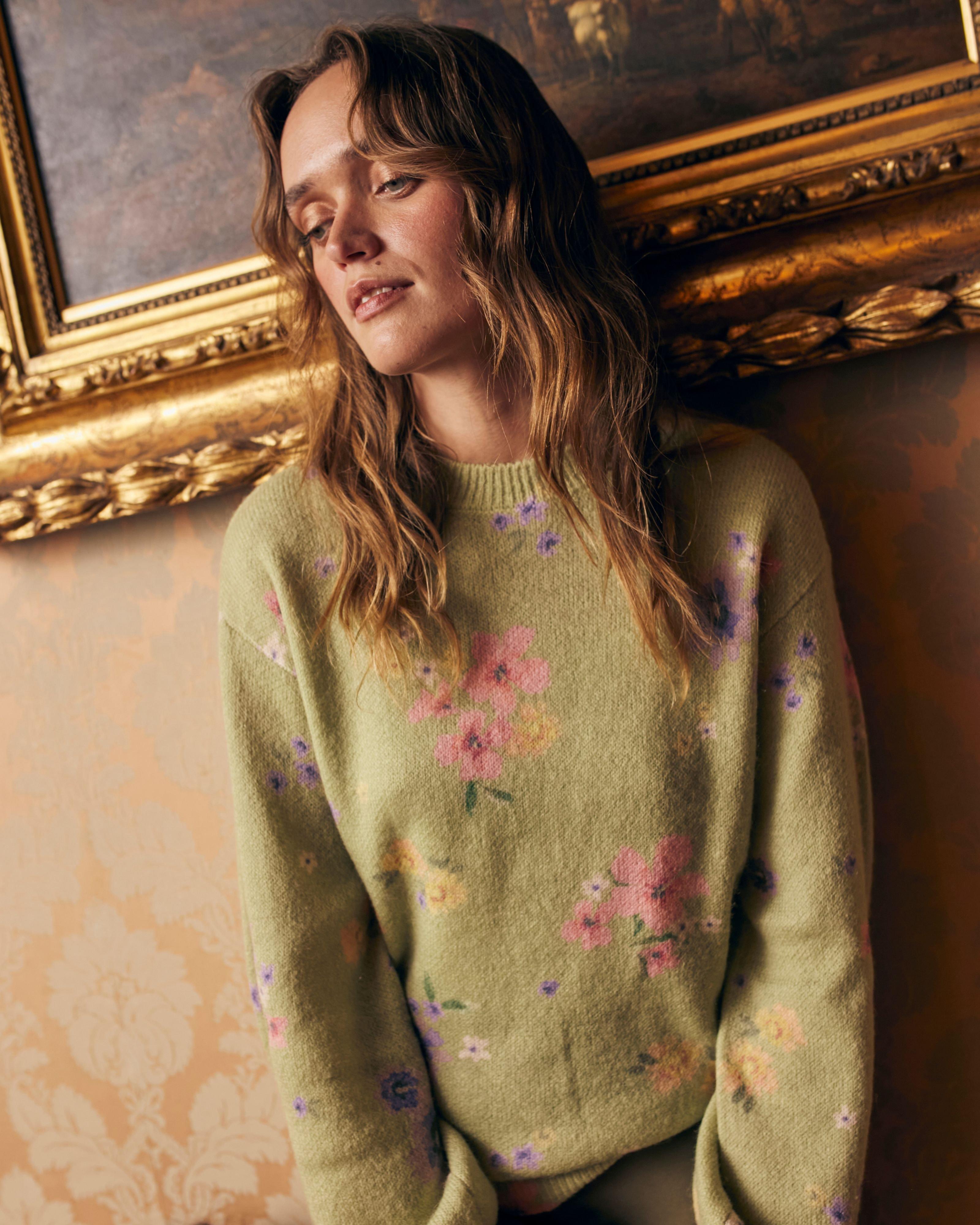 Terri Floral Jumper -  sage