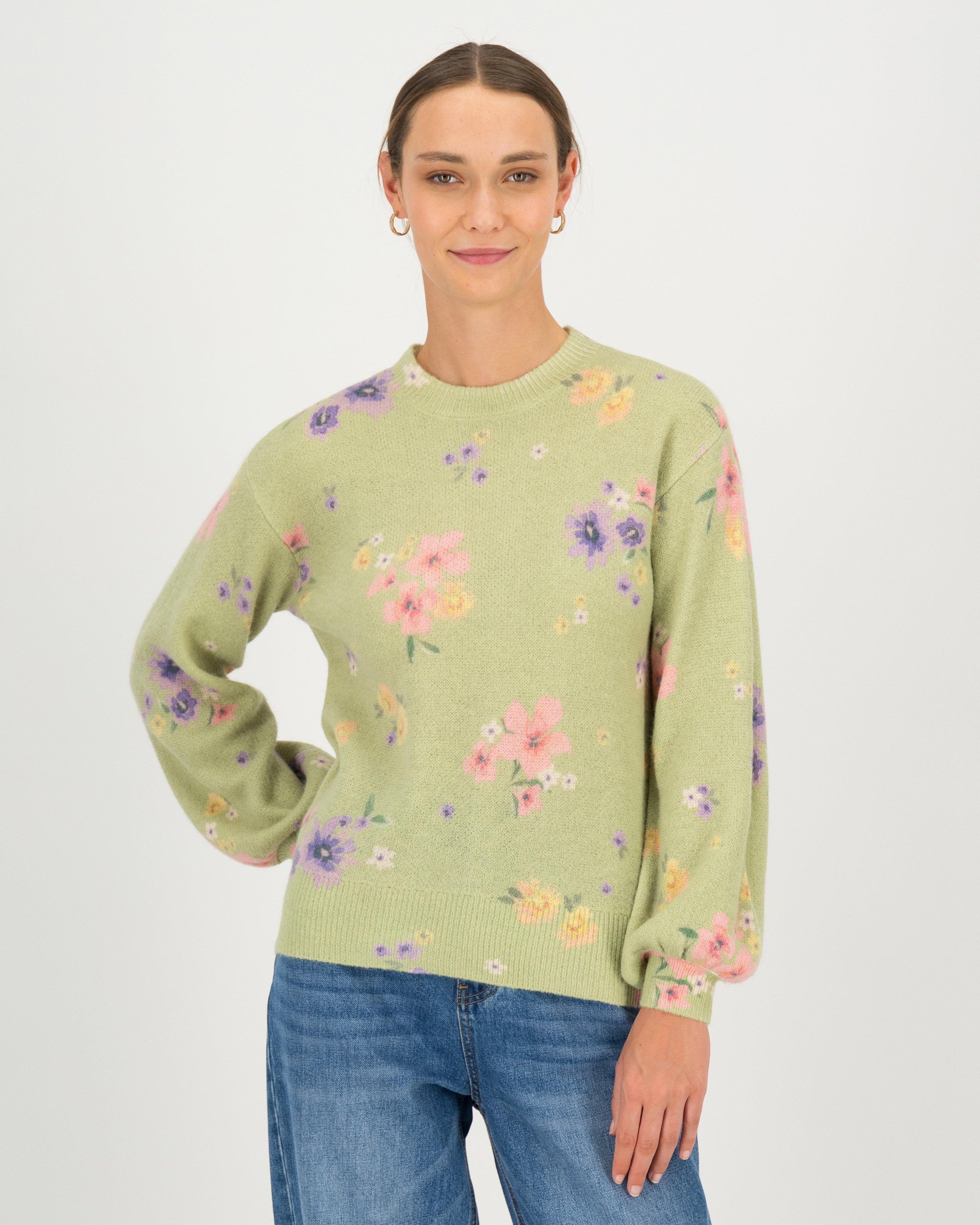 Terri Floral Jumper -  sage