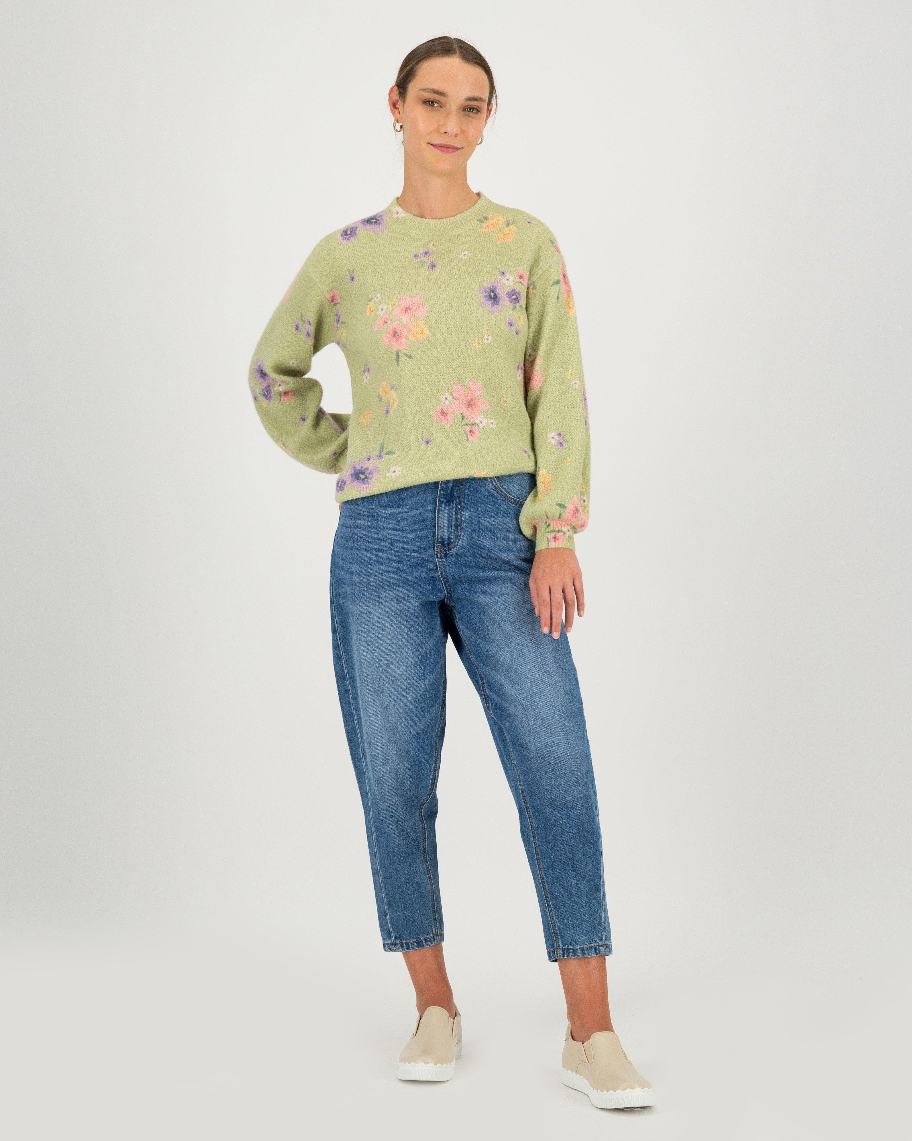 Terri Floral Jumper -  sage