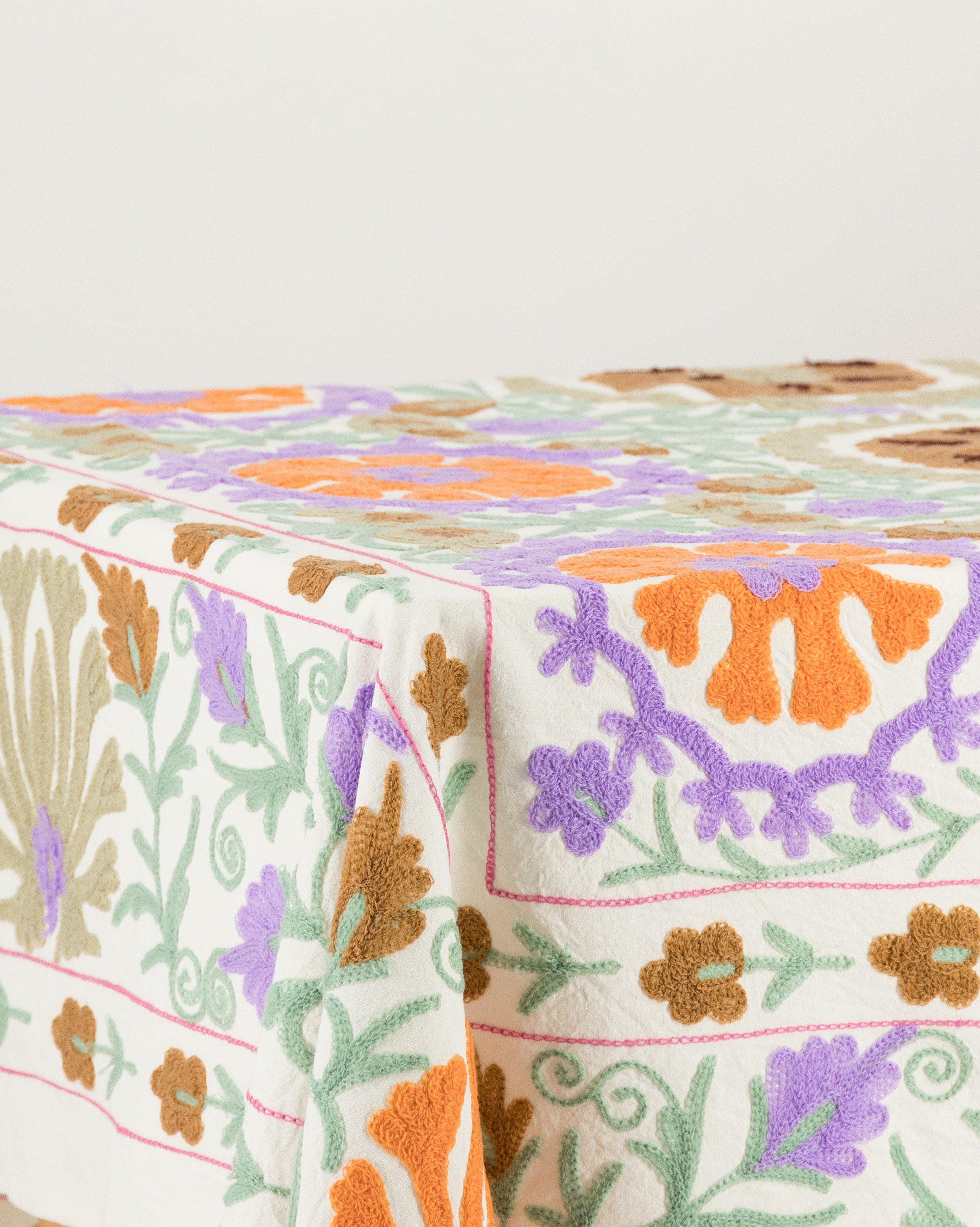 Artisanal Hand Stitched Tablecloth -  assorted