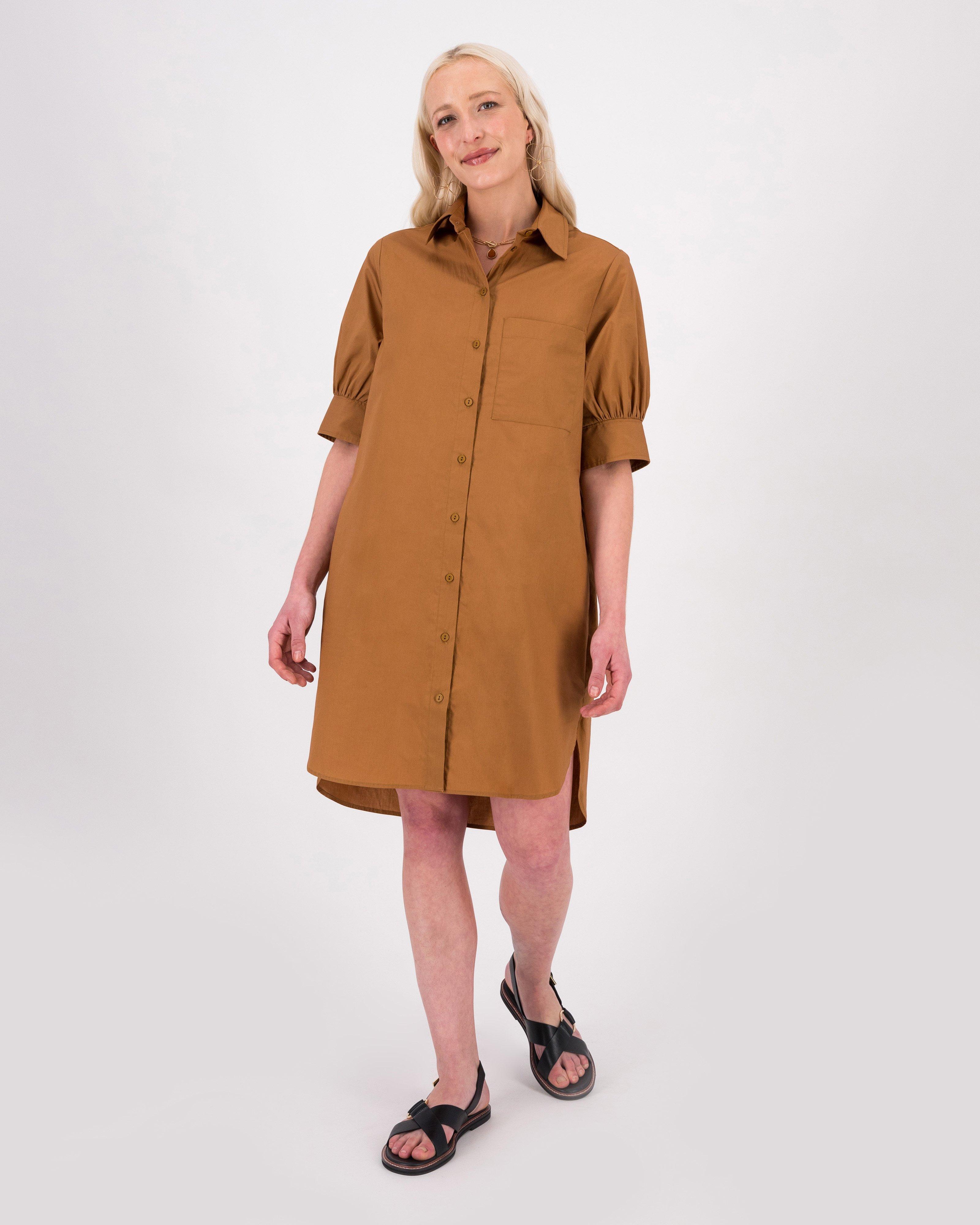 Poetry Opal Shirt Dress -  brown