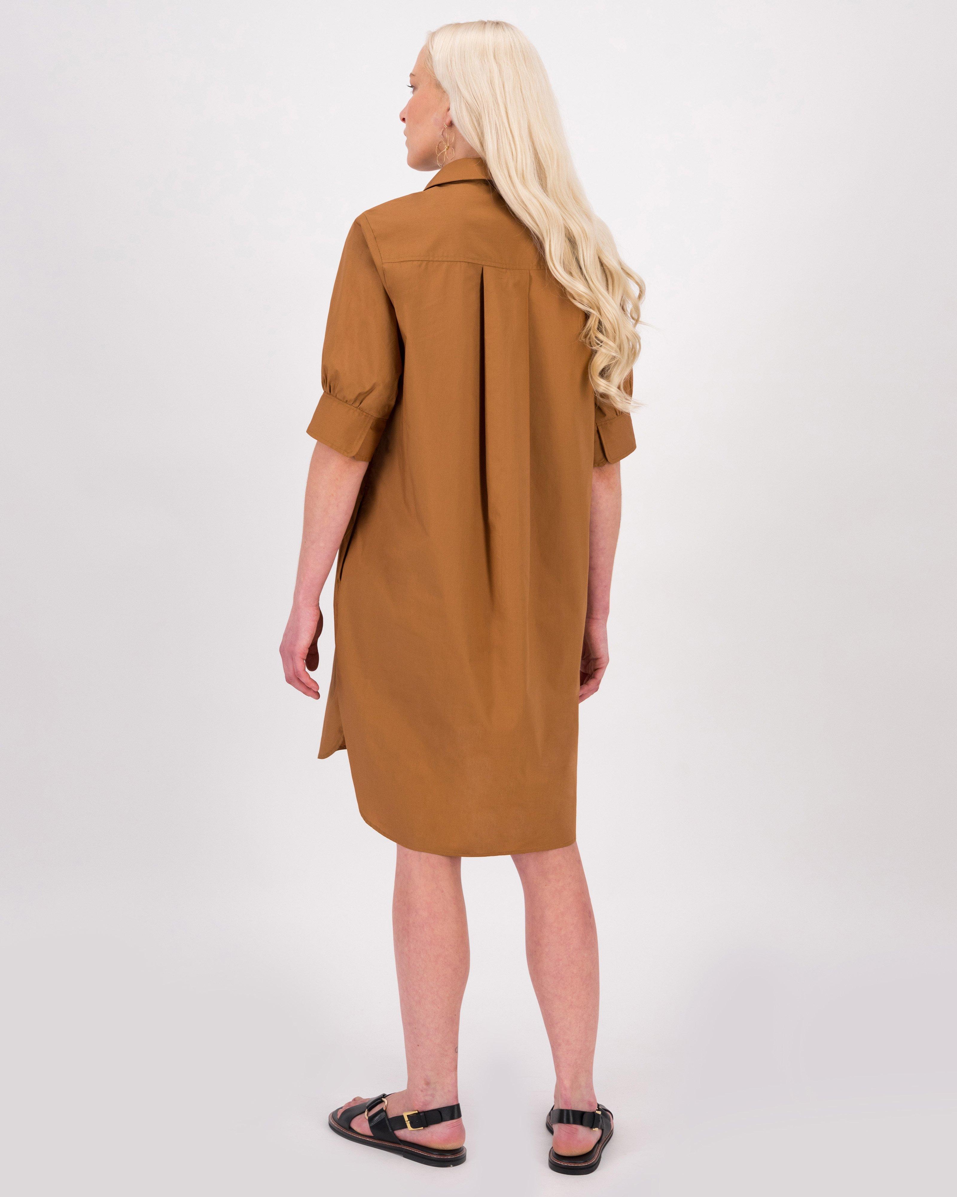 Poetry Opal Shirt Dress -  brown