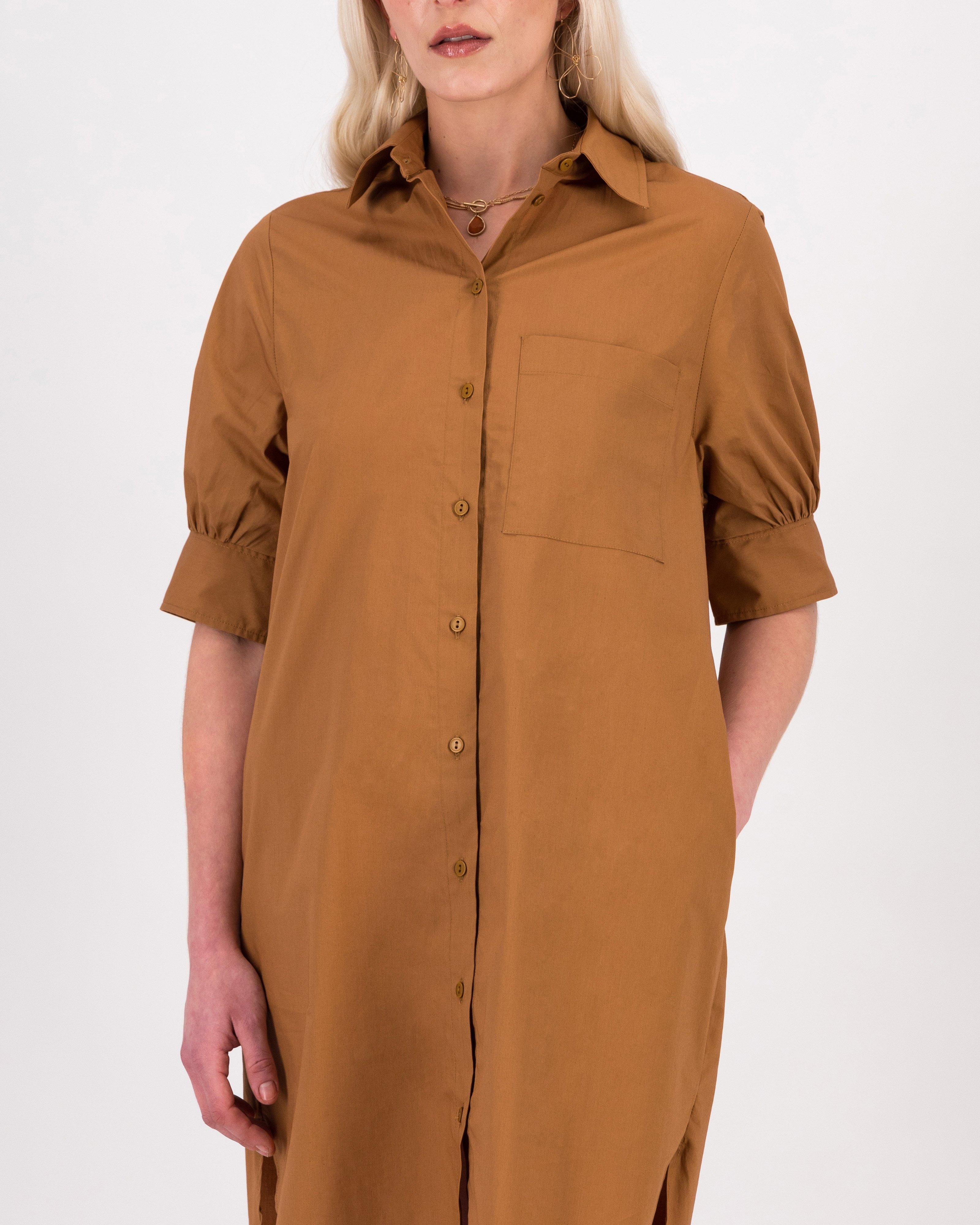 Poetry Opal Shirt Dress -  brown