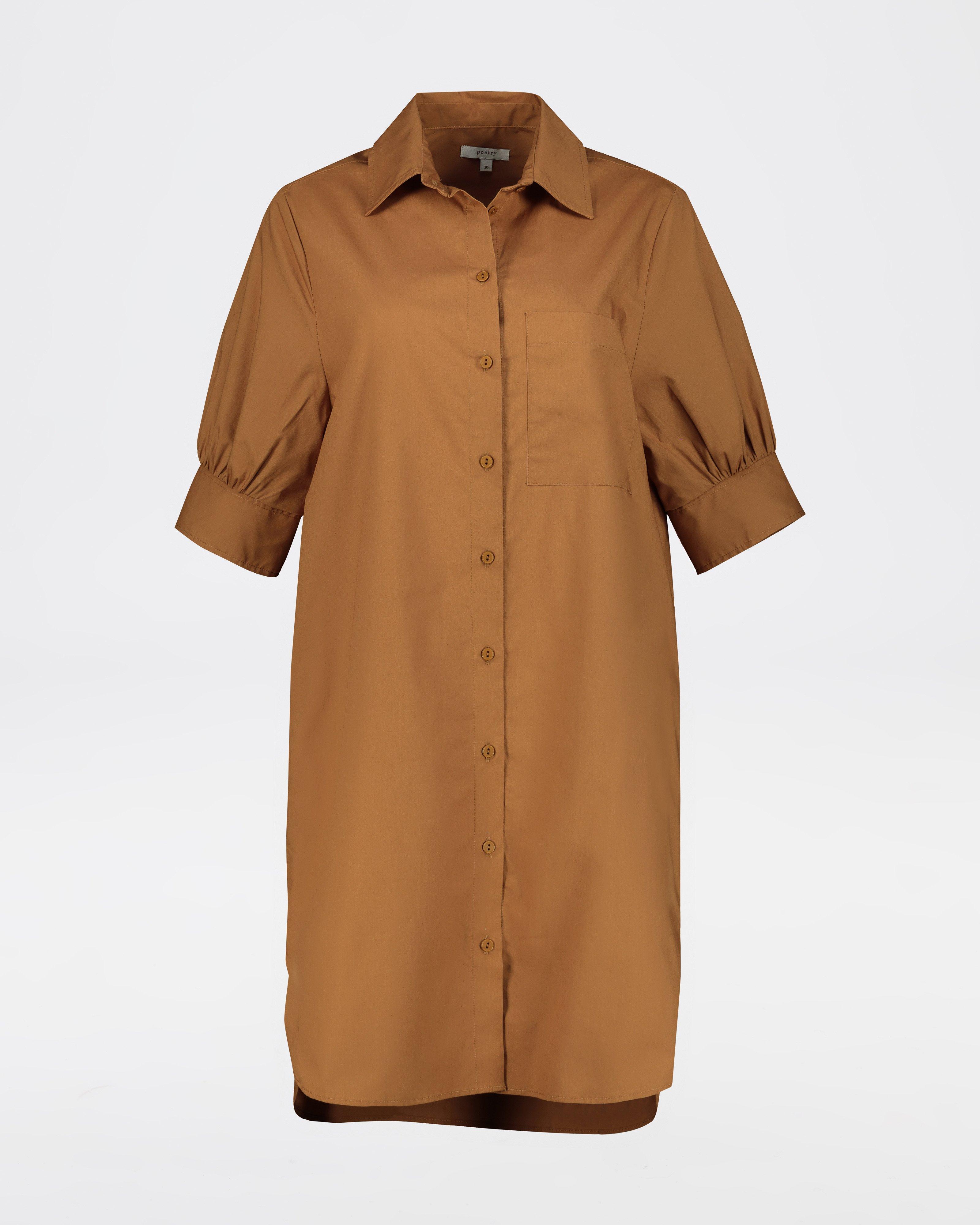 Poetry Opal Shirt Dress -  brown