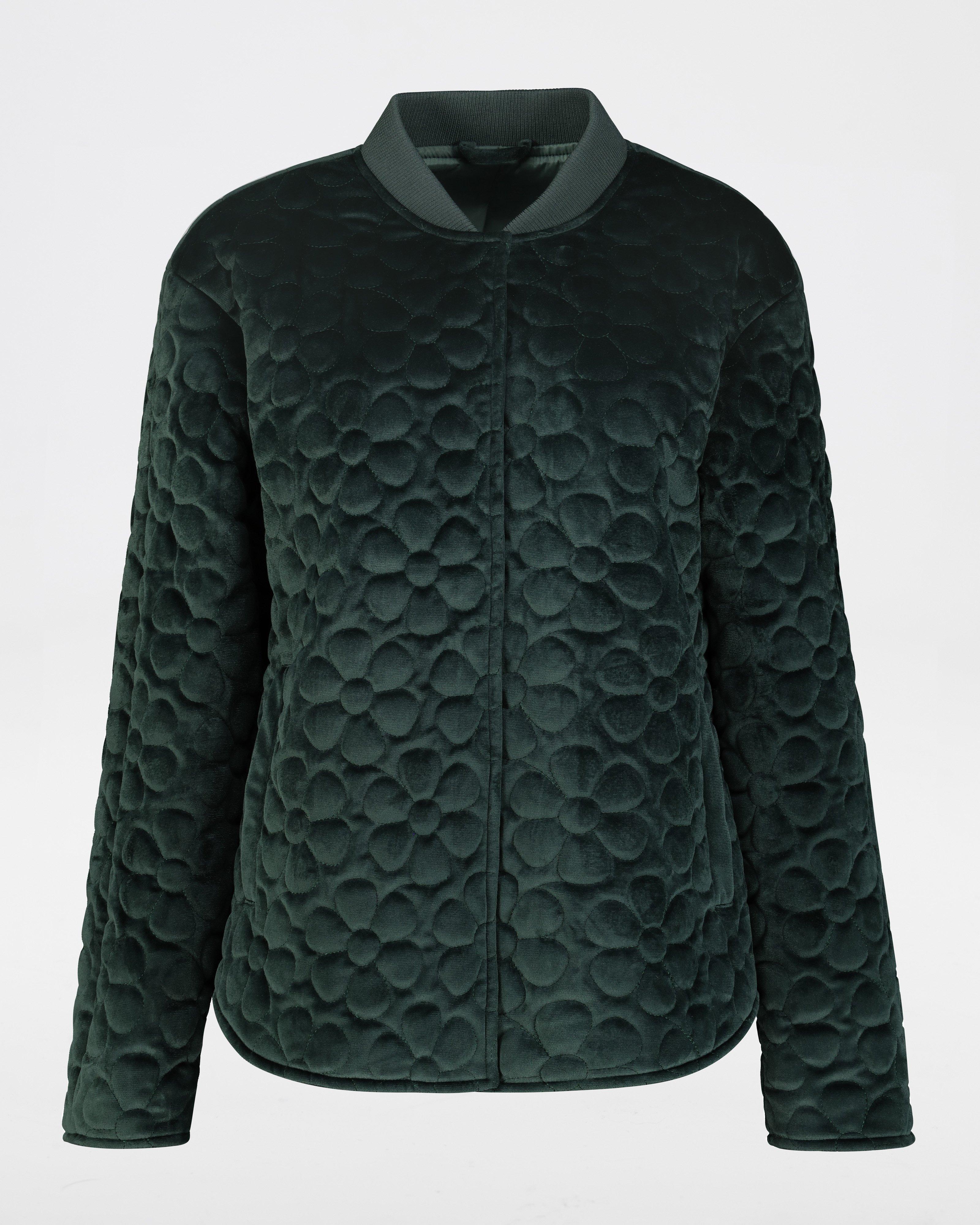 Rebecca Velvet Quilted Puffer -  bottlegreen