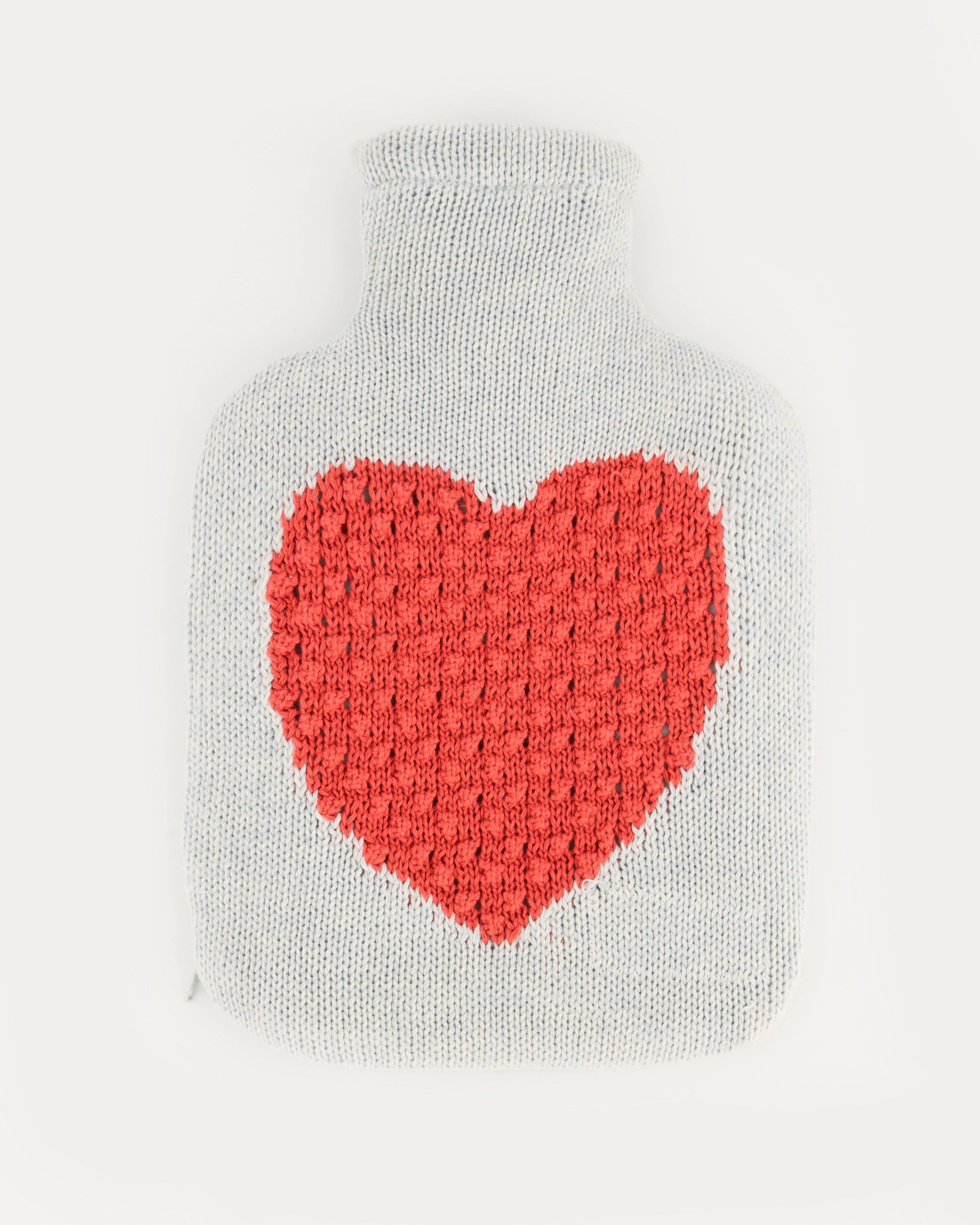 Mini Heart Hot Water Bottle -  milk